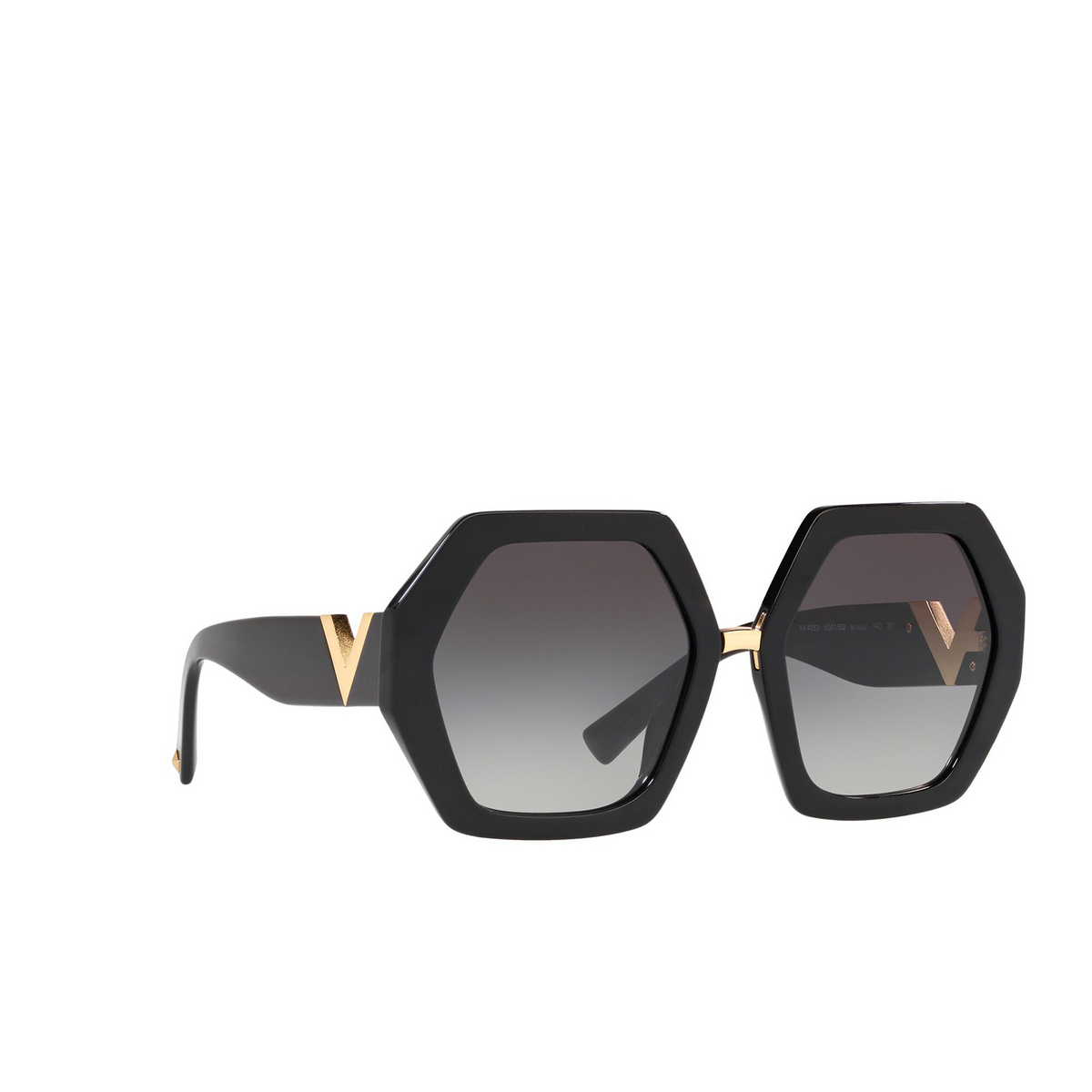 Valentino® Irregular Sunglasses: VA4053 color Black 50018G - three-quarters view.