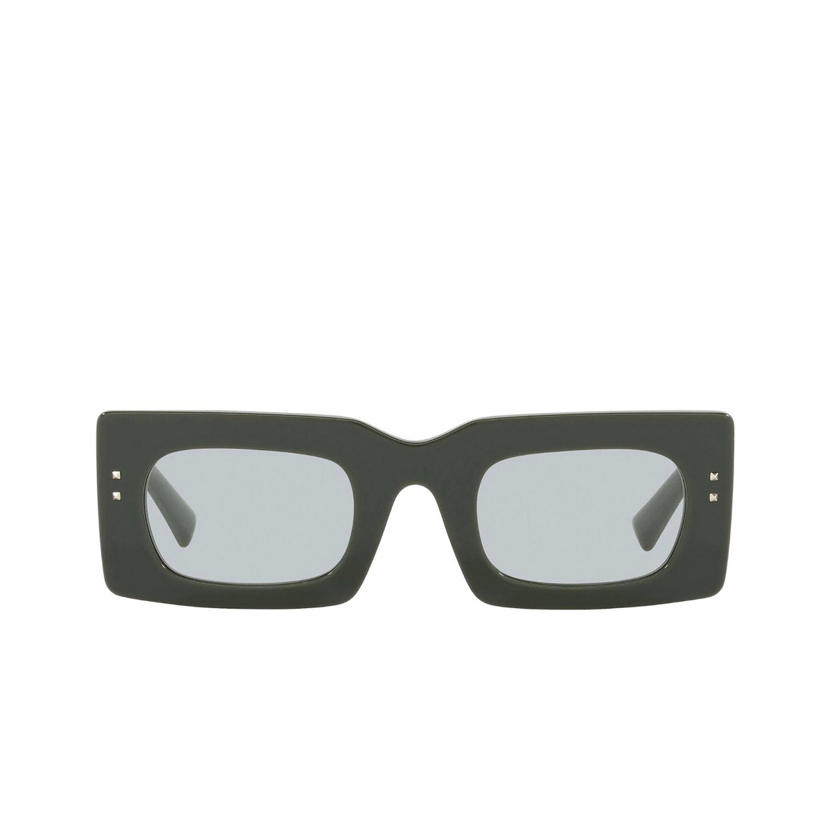 Valentino® Rectangle Sunglasses: VA4094 color Green 517687 - front view.