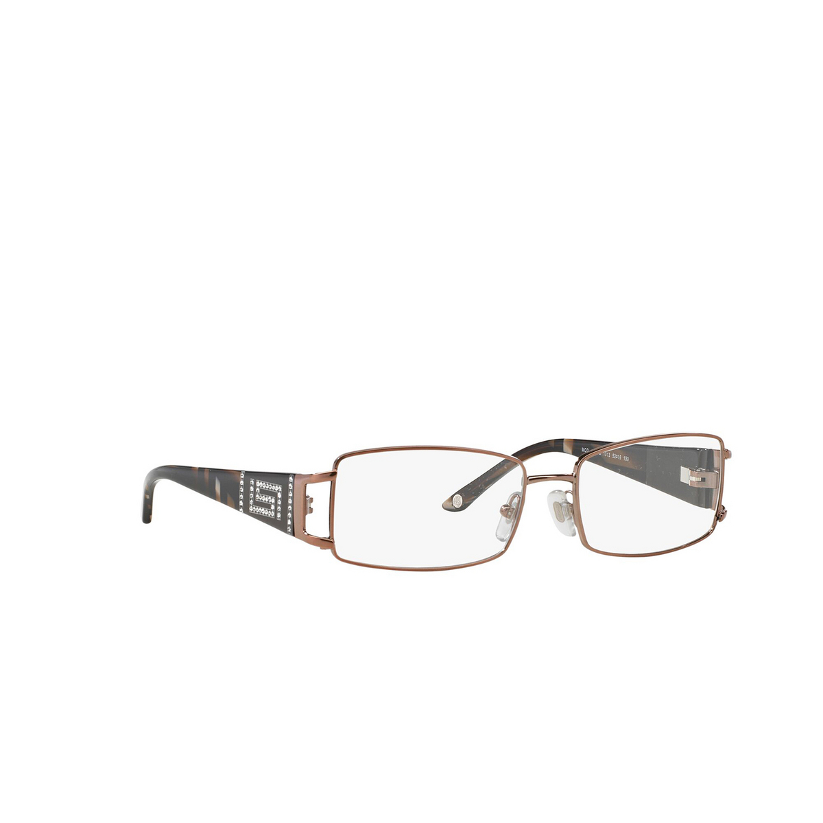 Versace® Rectangle Eyeglasses: VE1163B color Brown 1013 - three-quarters view.