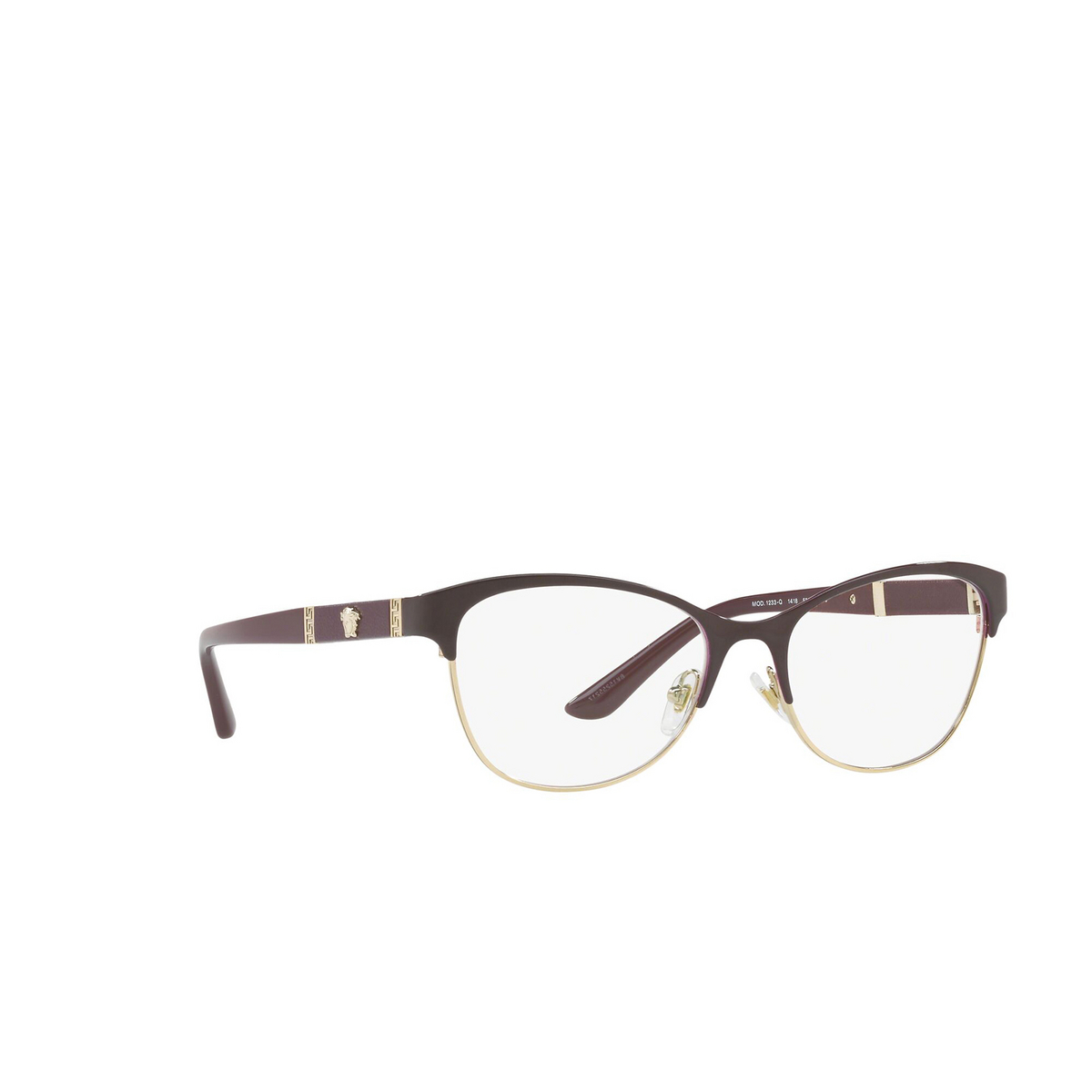 Versace VE1233Q Eyeglasses 1366 Black / Pale Gold - three-quarters view