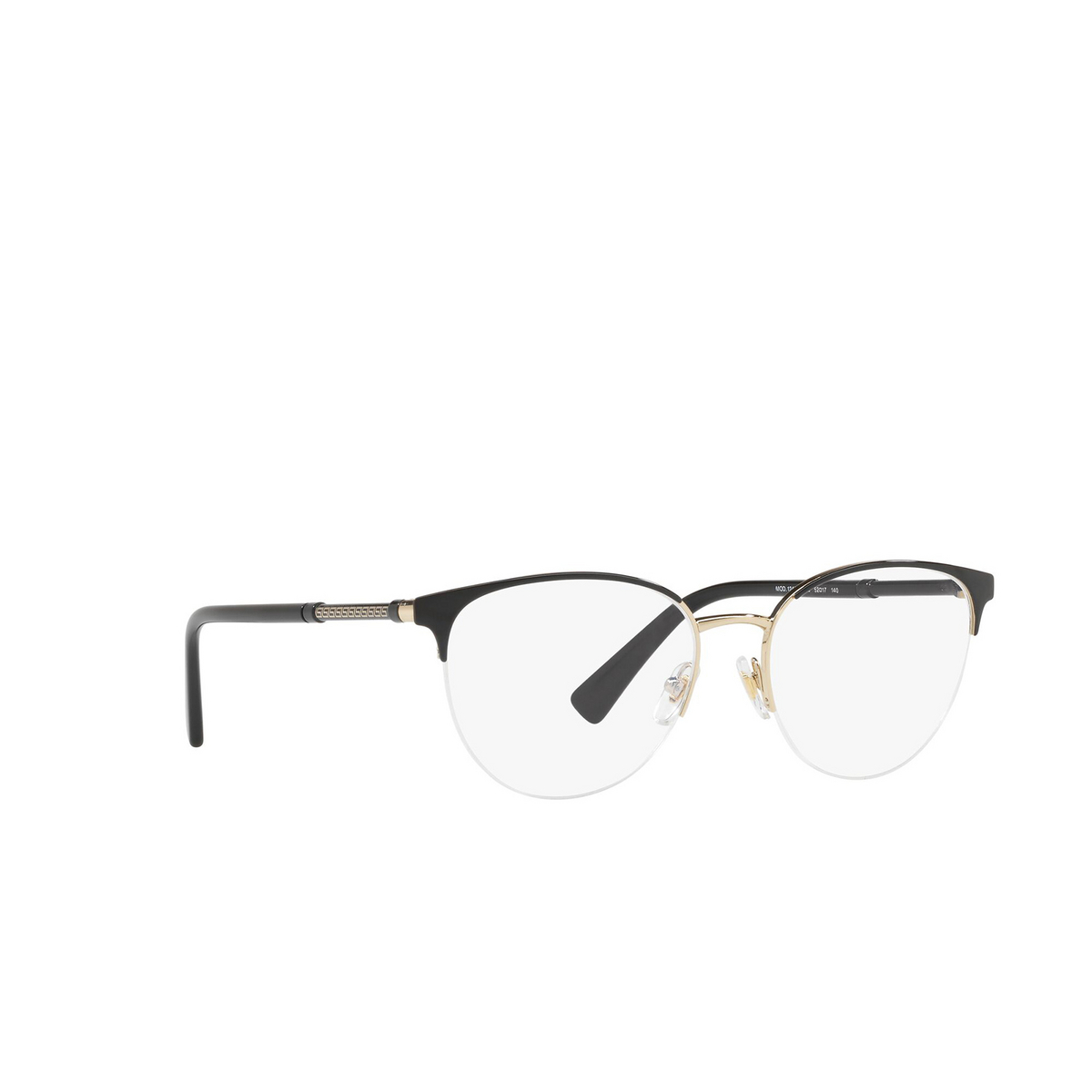 Versace VE1247 Eyeglasses 1252 Black / Pale Gold - three-quarters view