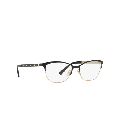 Gafas graduadas Versace VE1251 1366 black / pale gold - Vista tres cuartos