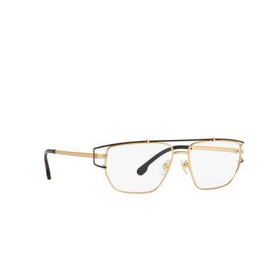 Versace VE1257 Korrektionsbrillen 1436 gold / black - Dreiviertelansicht