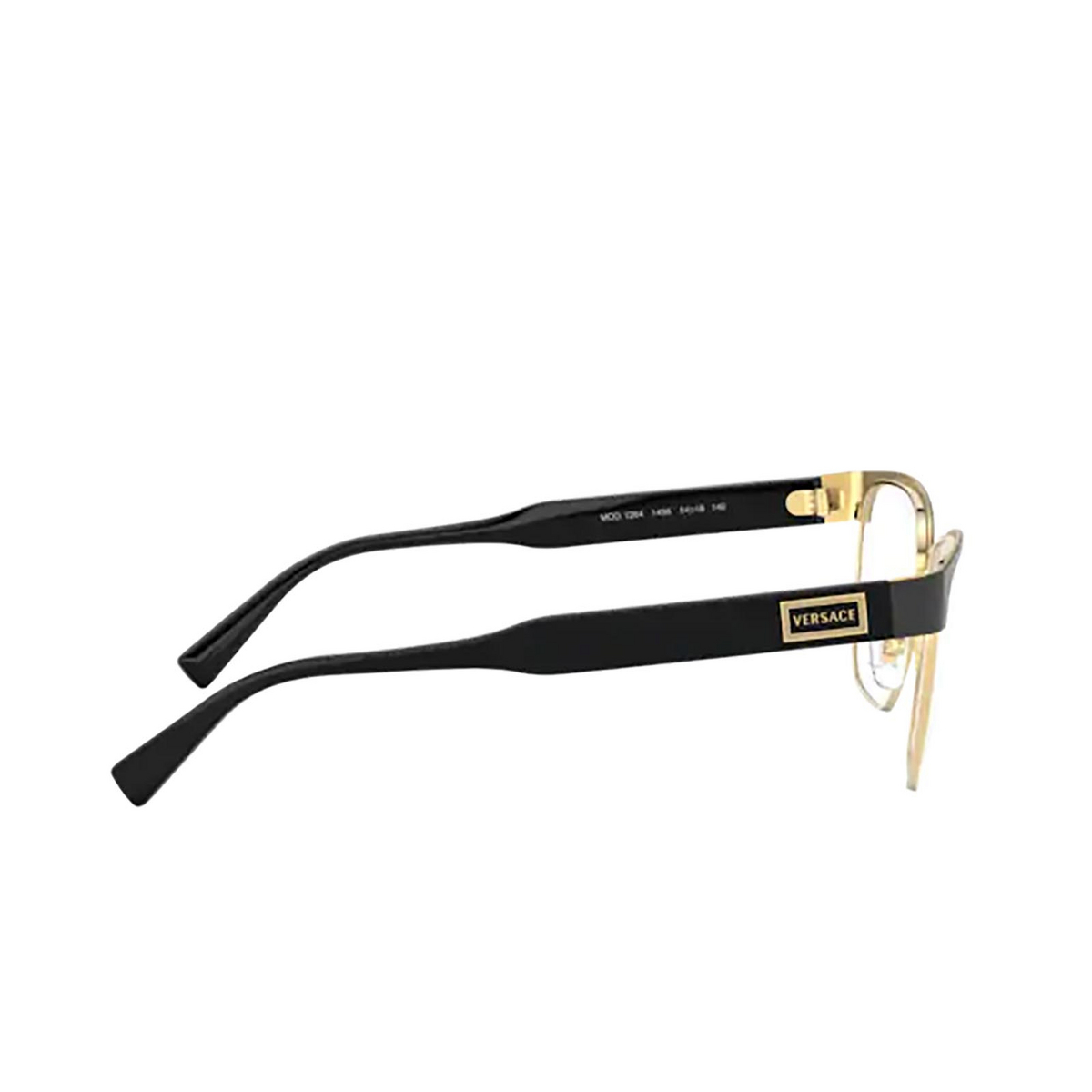 Versace VE1264 Eyeglasses 1436 Matte Black / Gold - 3/4