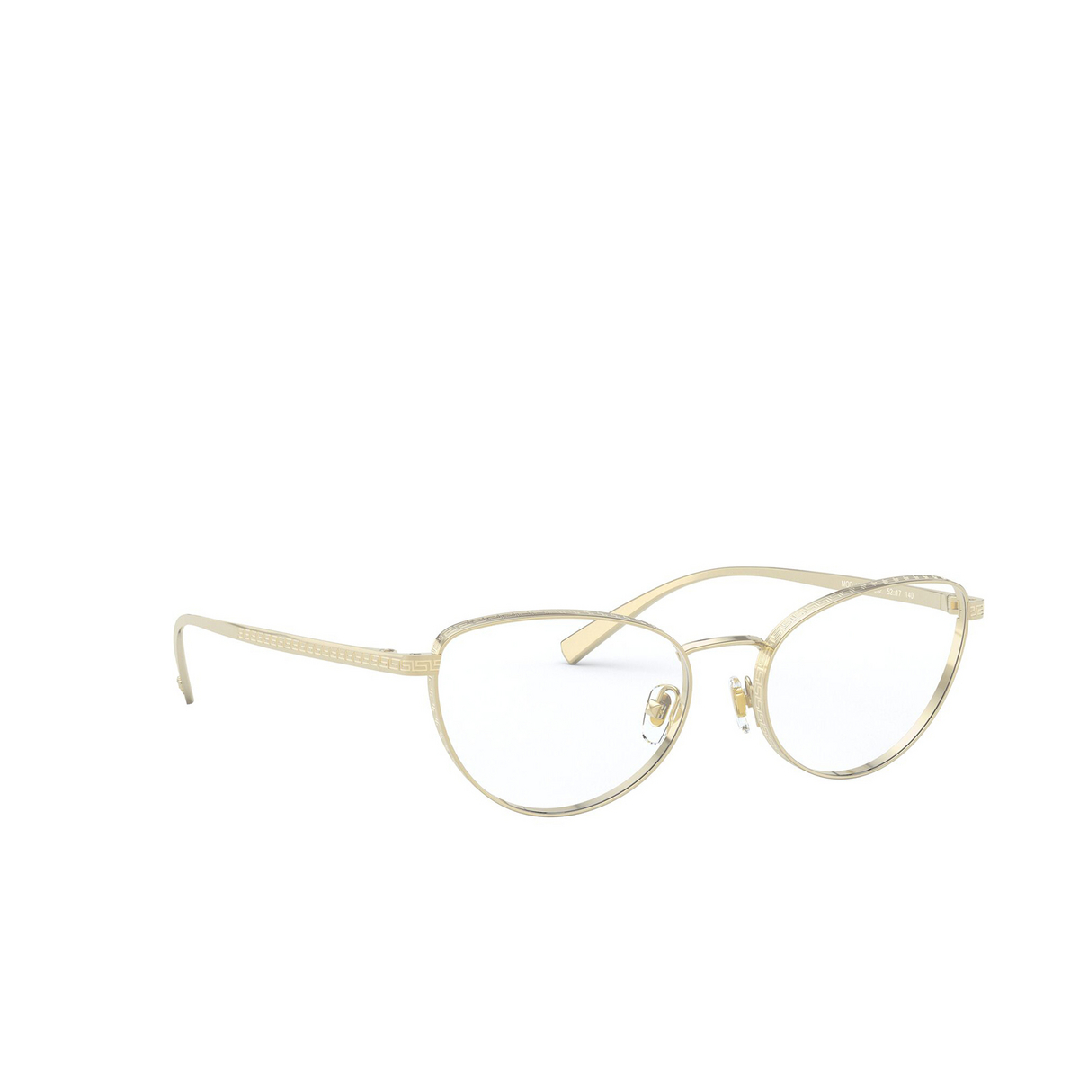 Versace® Cat-eye Eyeglasses: VE1266 color Pale Gold 1252 - three-quarters view.