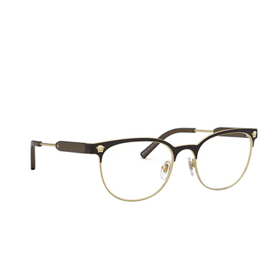 Versace VE1268 Eyeglasses 1261 matte black / gold - three-quarters view