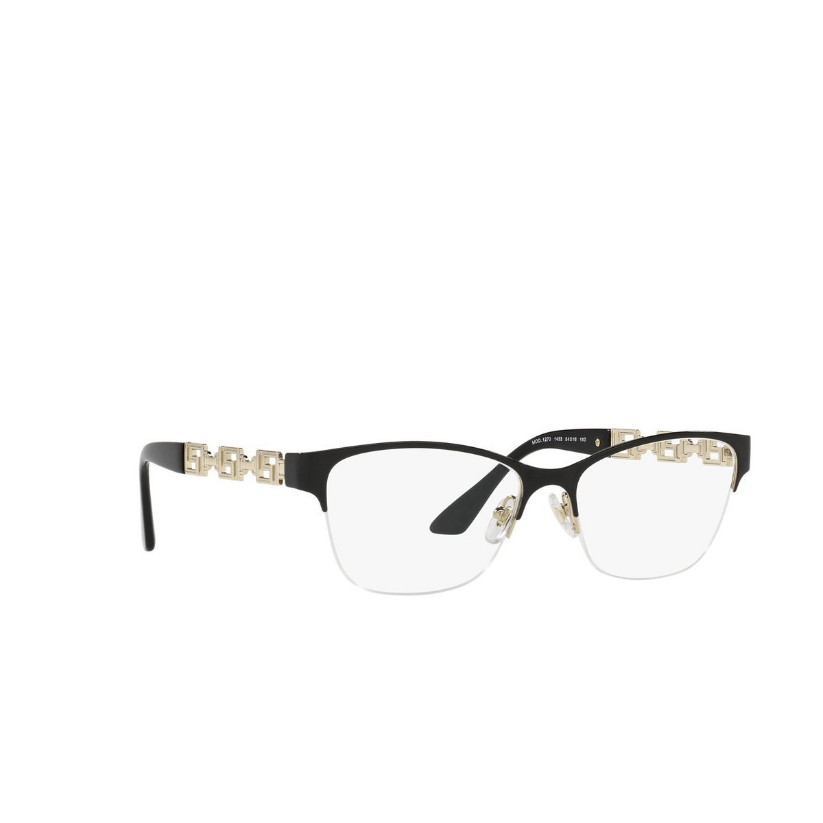 Versace® Cat-eye Eyeglasses: VE1270 color Black 1433 - three-quarters view.