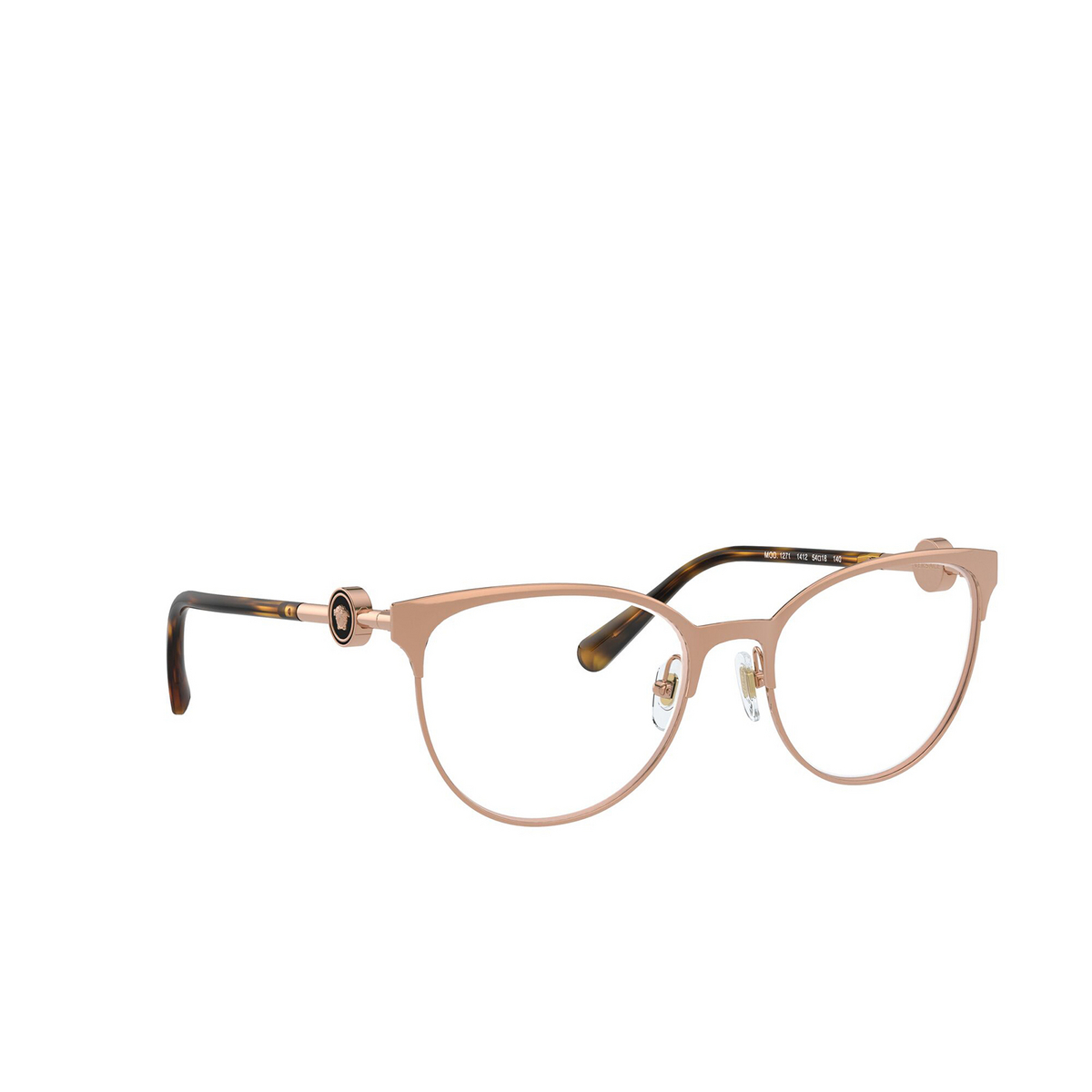 Versace® Cat-eye Eyeglasses: VE1271 color Pink Gold 1412 - three-quarters view.