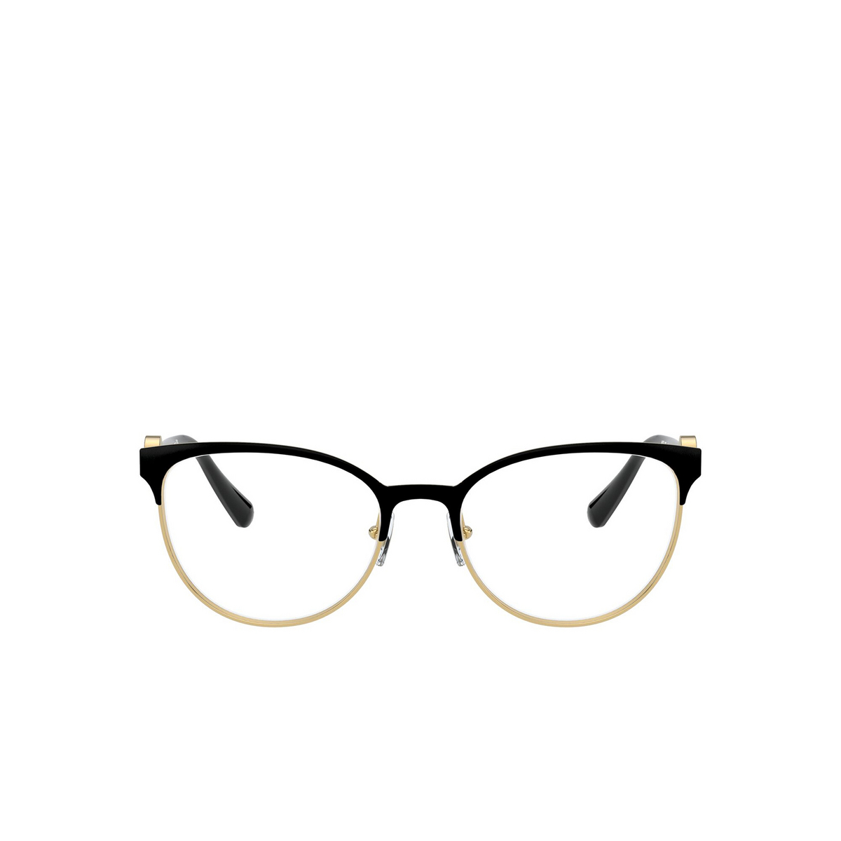 Versace® Cat-eye Eyeglasses: VE1271 color Black / Gold 1433 - front view.