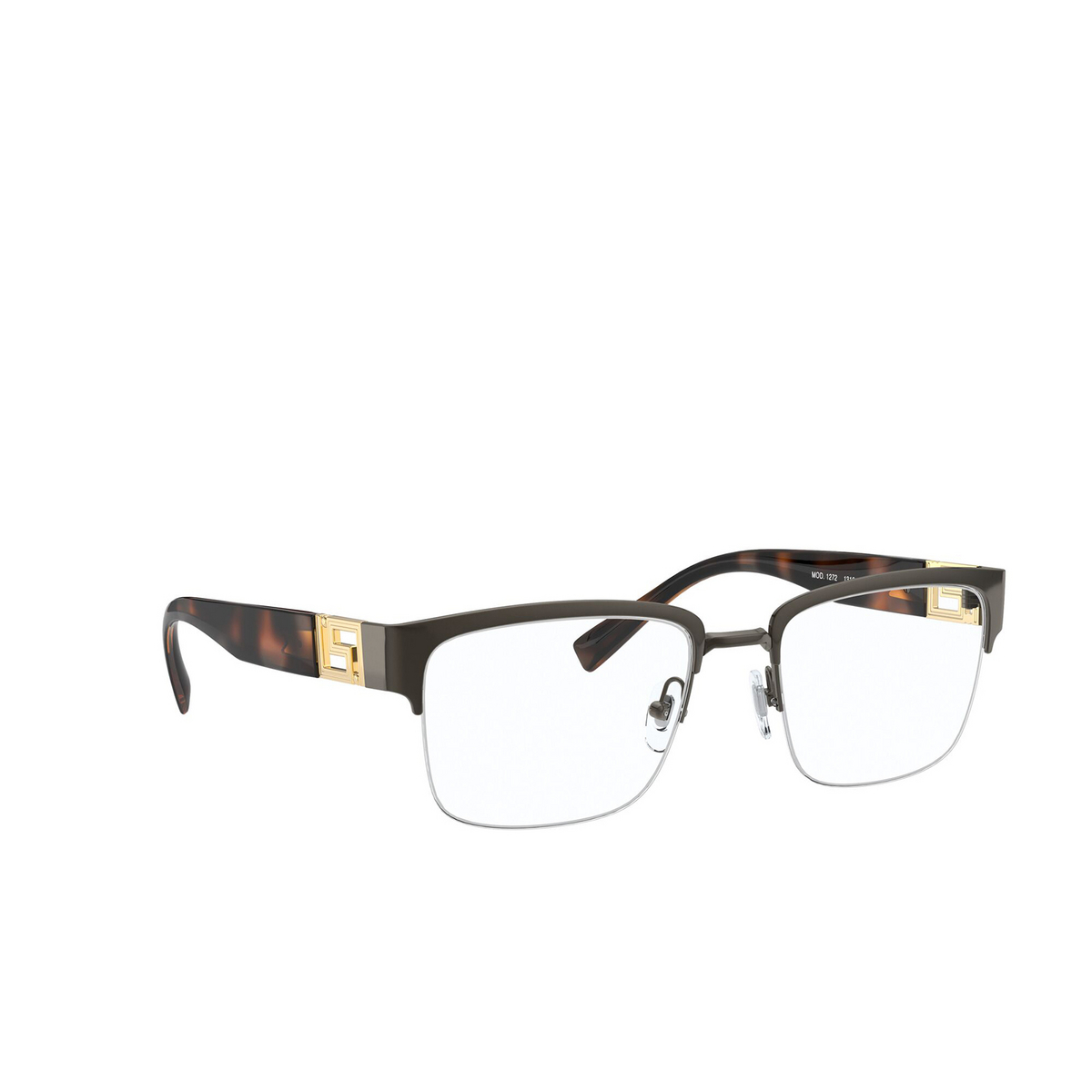 Versace® Rectangle Eyeglasses: VE1272 color Anthracite 1316 - three-quarters view.