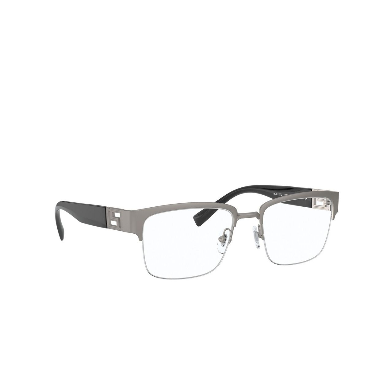 Versace® Rectangle Eyeglasses: VE1272 color Matte Gunmetal 1351 - three-quarters view.