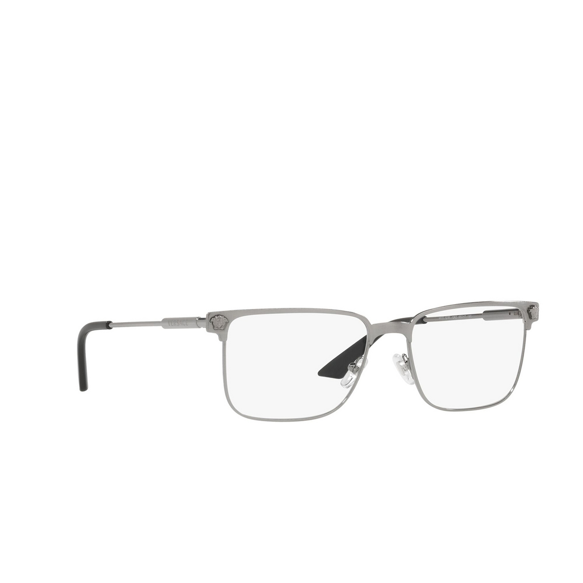 Versace® Rectangle Eyeglasses: VE1276 color Brushed Gunmetal 1262 - three-quarters view.