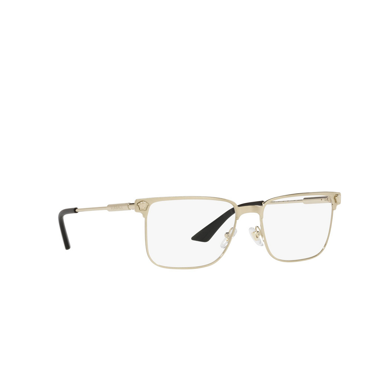 Versace VE1276 Eyeglasses 1339 Brushed Pale Gold - three-quarters view