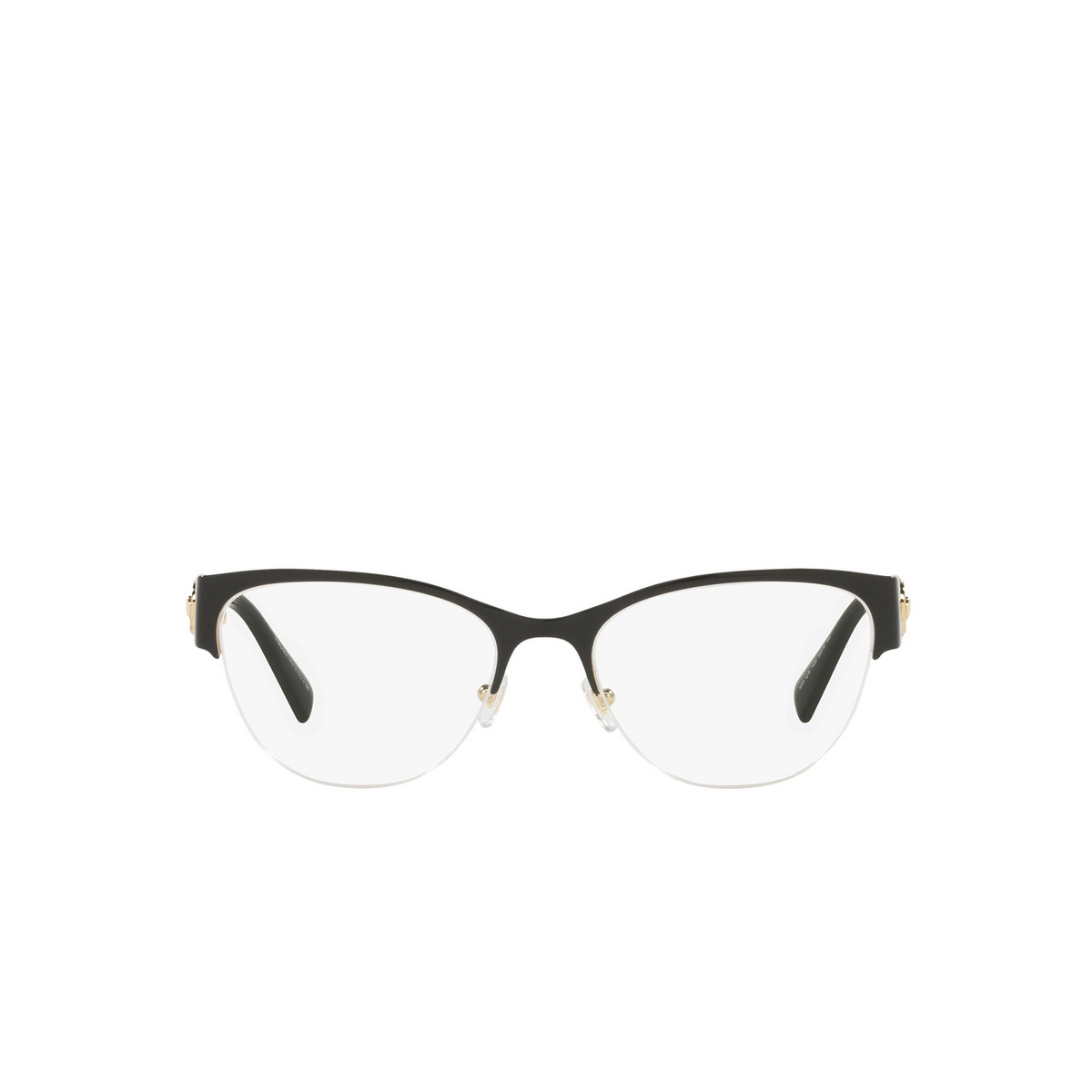 Versace® Cat-eye Eyeglasses: VE1278 color Black / Gold 1433 - front view.