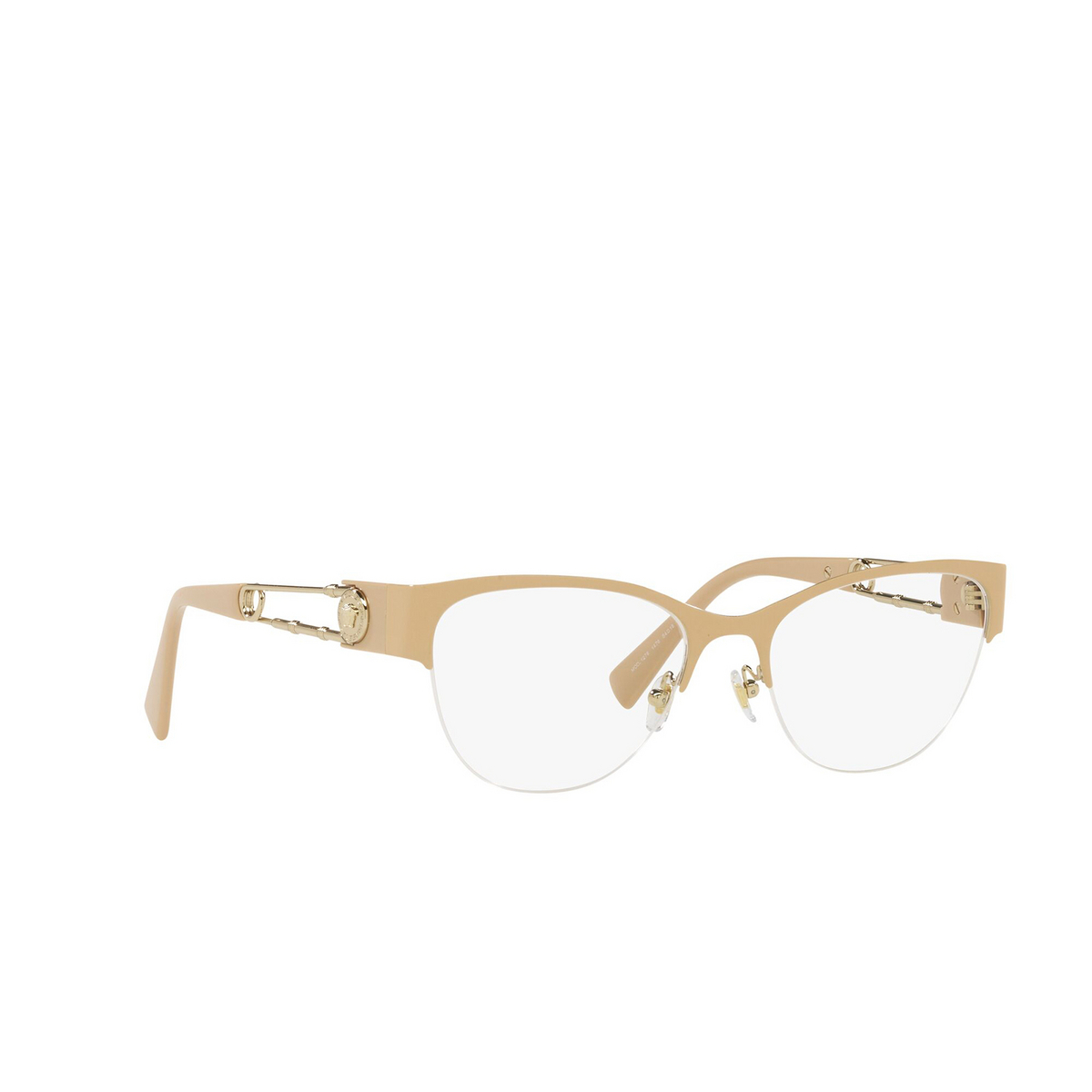 Versace® Cat-eye Eyeglasses: VE1278 color Beige / Pale Gold 1476 - three-quarters view.