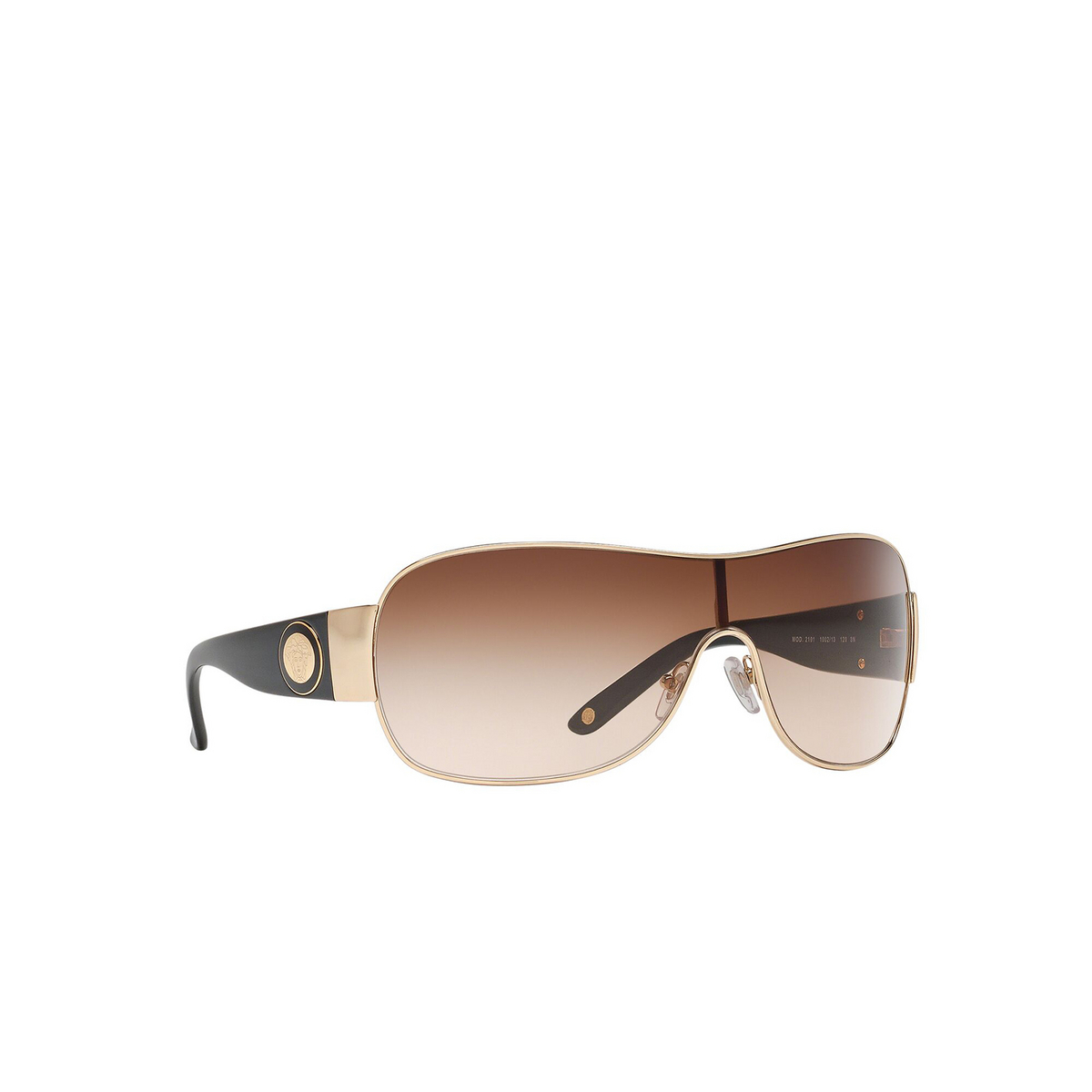 Versace® Square Sunglasses: VE2101 color Gold 100213 - three-quarters view.