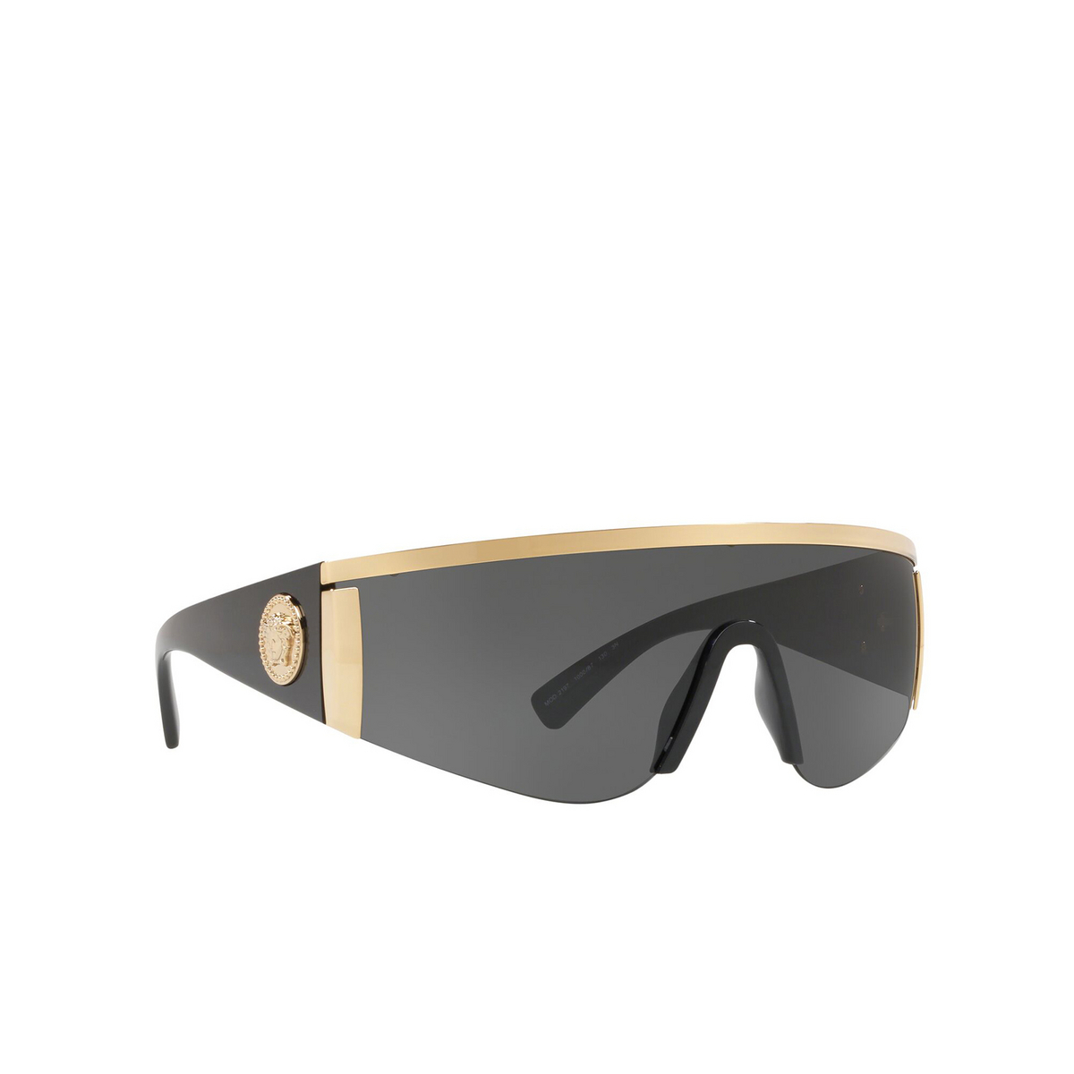 Versace® Mask Sunglasses: VE2197 color Gold 100087 - three-quarters view.