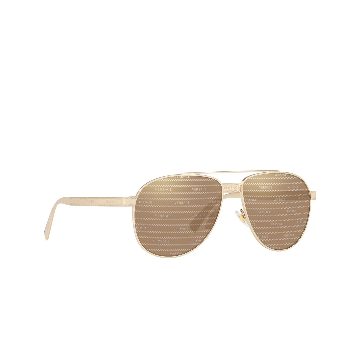Versace VE2209 Sunglasses 1252V3 Pale Gold - three-quarters view
