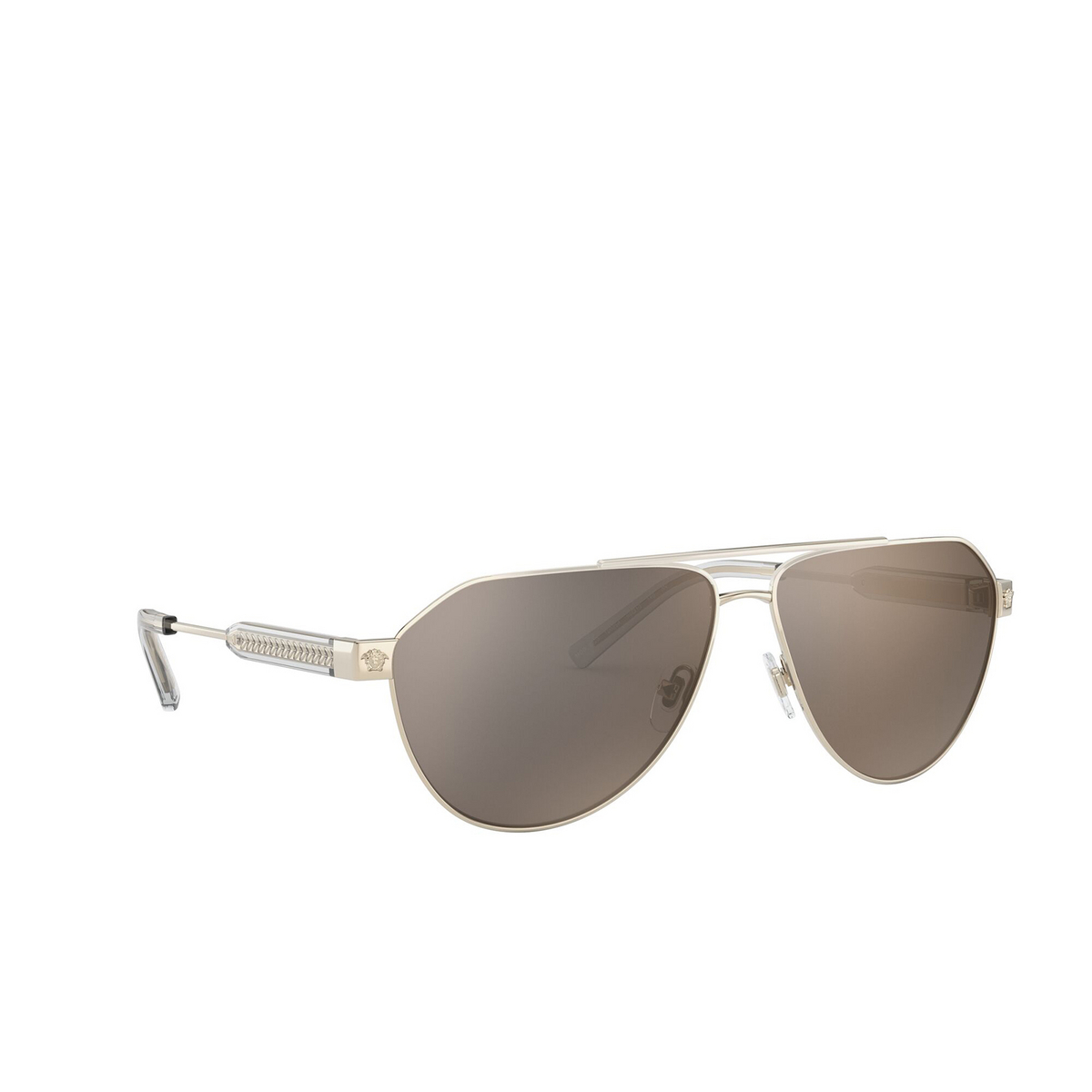 Versace® Aviator Sunglasses: VE2223 color Gold 10025A - three-quarters view.