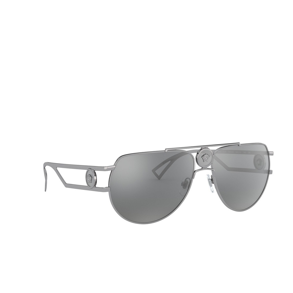Versace® Aviator Sunglasses: VE2225 color 10016G Gunmetal - three-quarters view