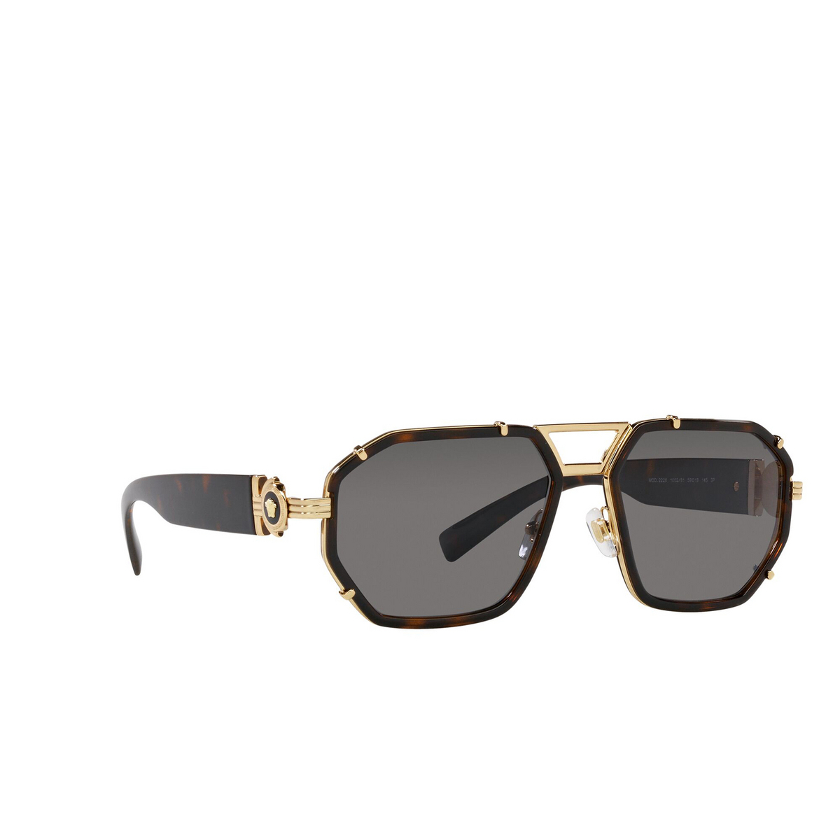 Versace® Square Sunglasses: VE2228 color Havana 100281 - three-quarters view.