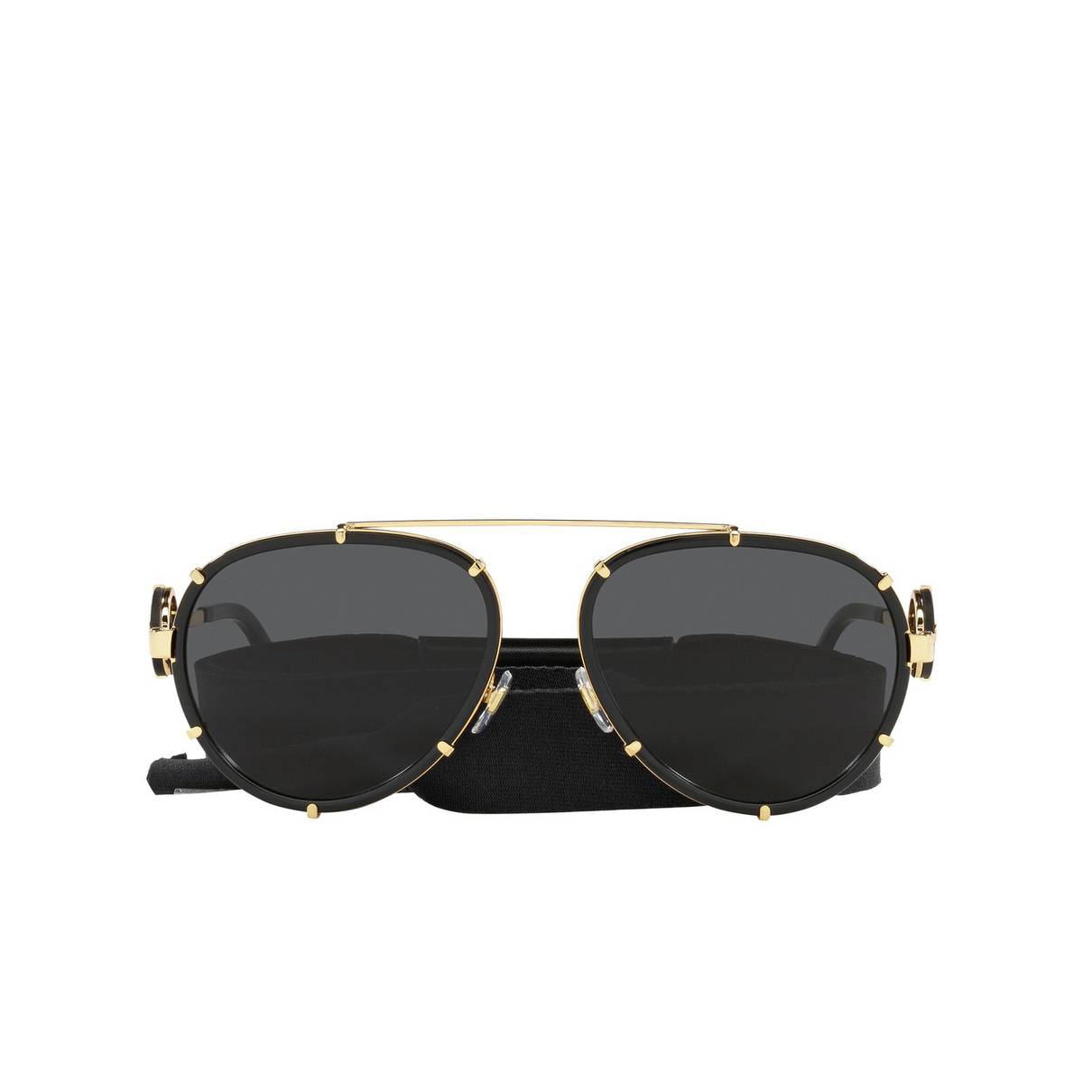 Versace® Aviator Sunglasses: VE2232 color Black 143887 - front view.