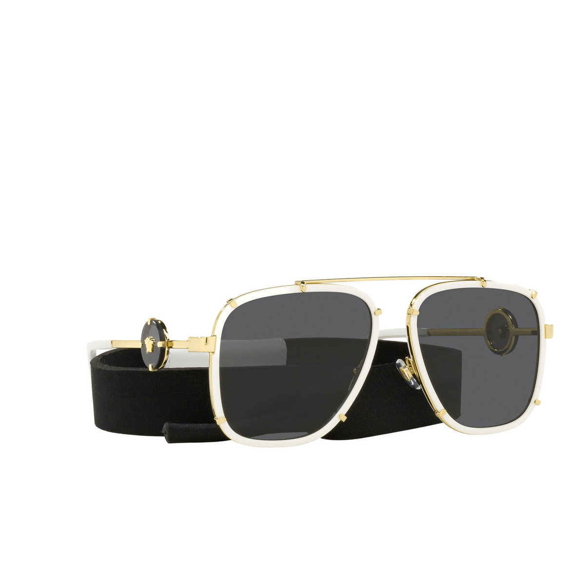 Versace® Square Sunglasses: VE2233 color White 147187 - three-quarters view.