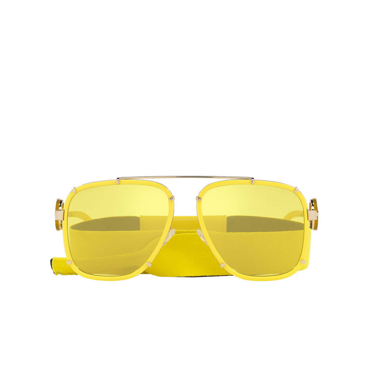 Versace® Square Sunglasses: VE2233 color 14736D Yellow - front view