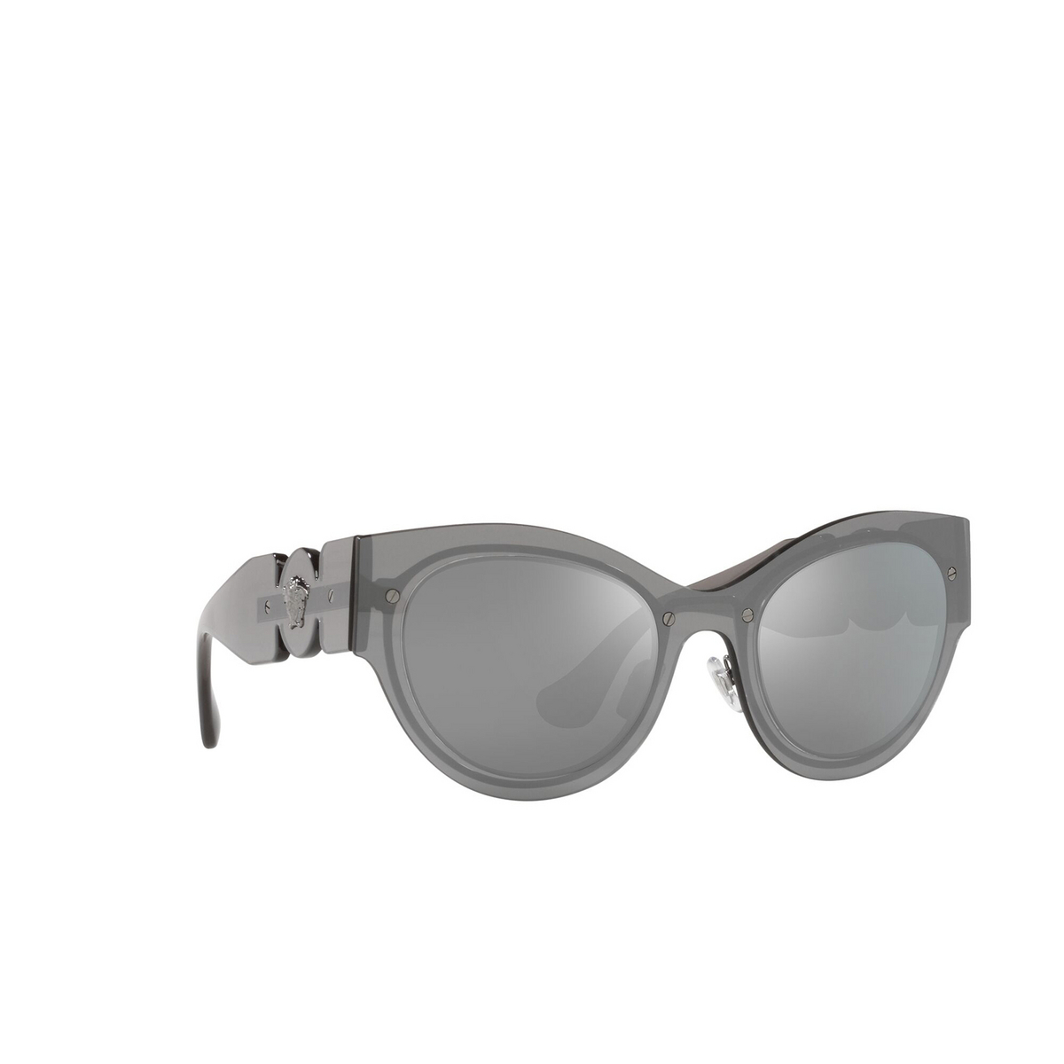 Versace® Cat-eye Sunglasses: VE2234 color Transparent Grey Mirror Silver 10016G - three-quarters view.