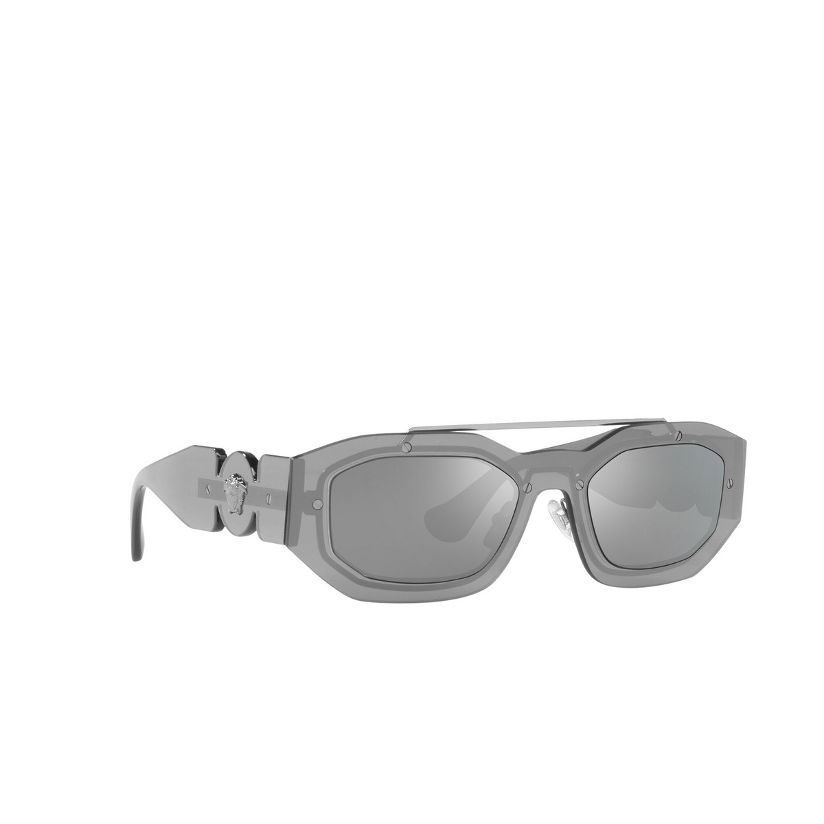 Versace VE2235 Sunglasses 10016G Transp Grey Mirror Silver - three-quarters view