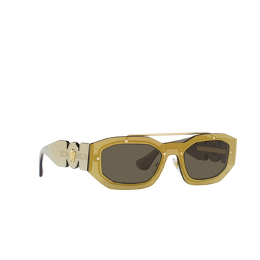 Versace VE2235 Sunglasses 1002/3 transparent brown mirror gold - three-quarters view