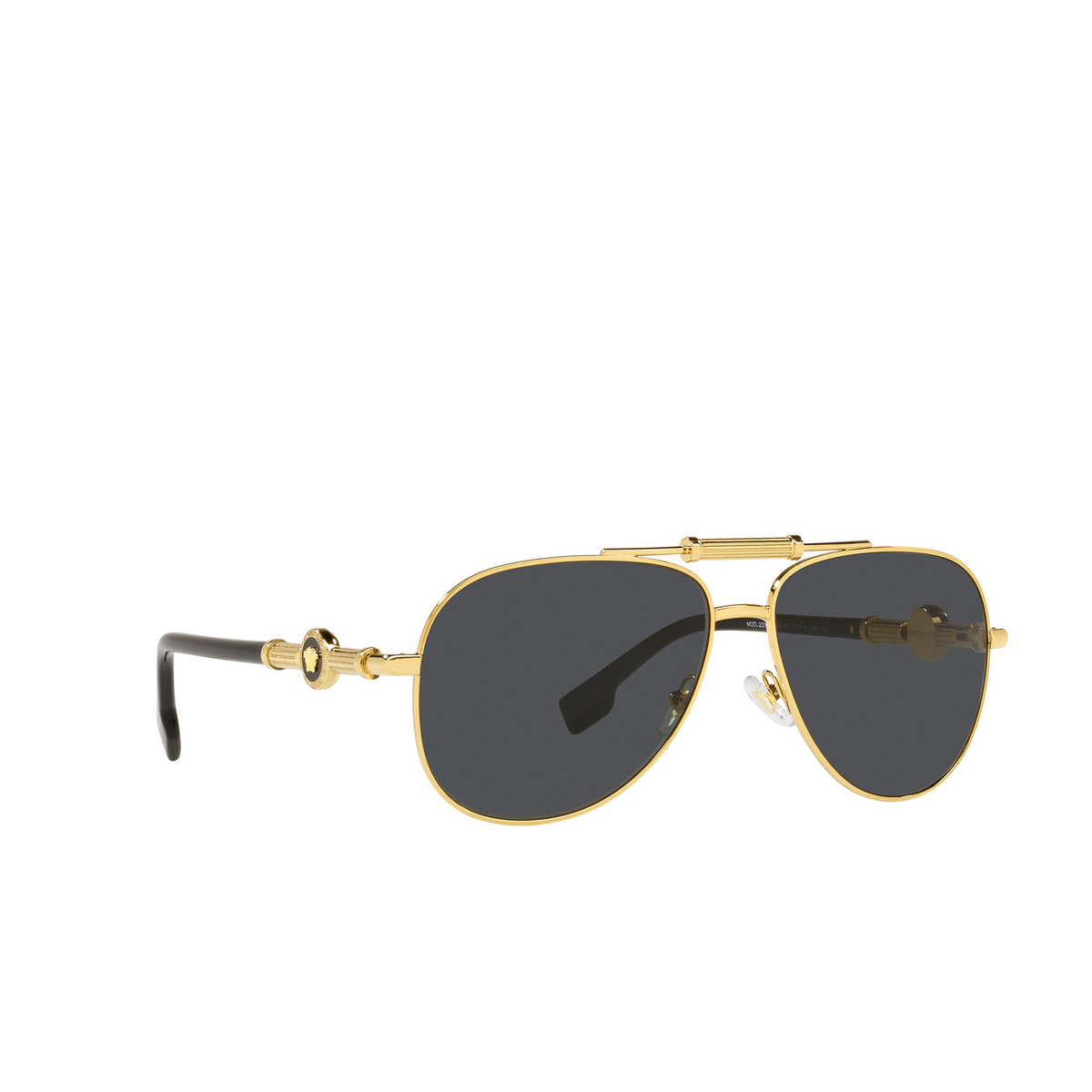 Versace® Aviator Sunglasses: VE2236 color Gold 100287 - three-quarters view.
