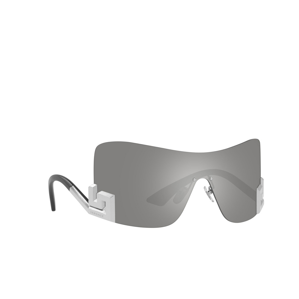 Versace® Irregular Sunglasses: VE2240 color Mirror Silver 10006G - three-quarters view.