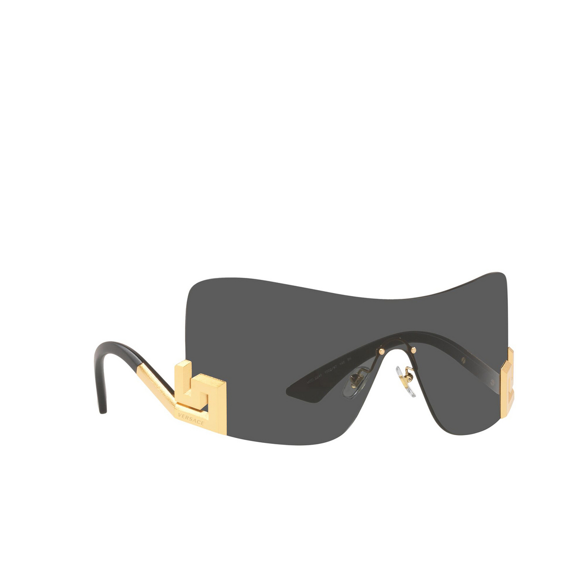 Versace® Irregular Sunglasses: VE2240 color Grey 100287 - three-quarters view.
