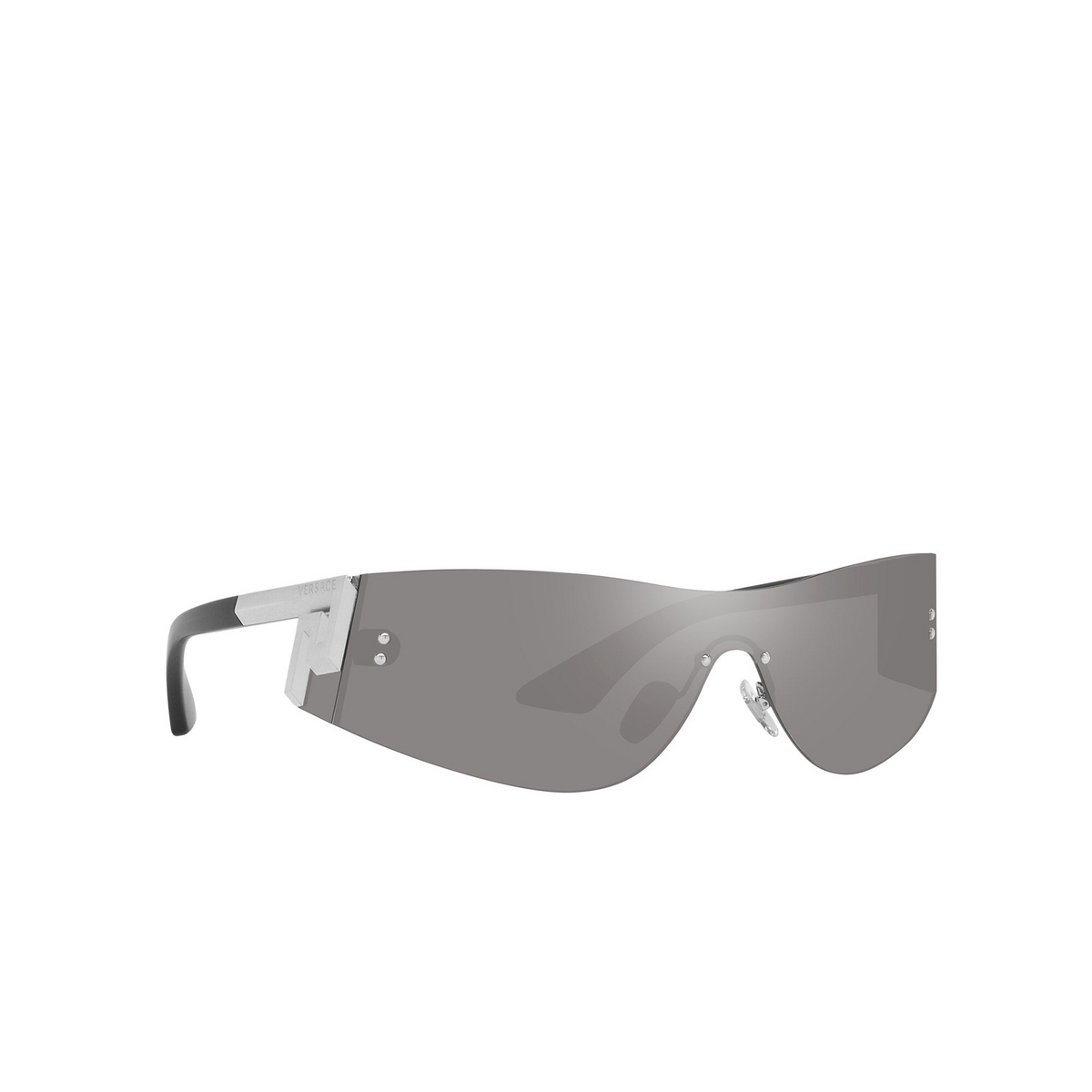 Versace® Irregular Sunglasses: VE2241 color Mirror Silver 10006G - three-quarters view.