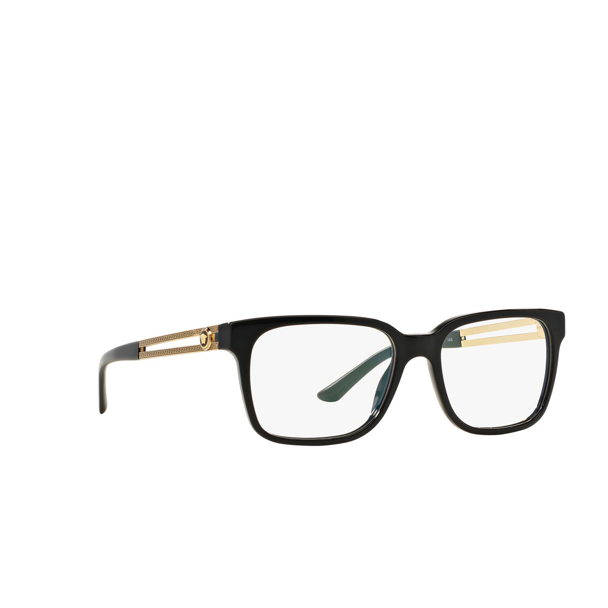Versace® Square Eyeglasses: VE3218 color Black GB1 - three-quarters view.