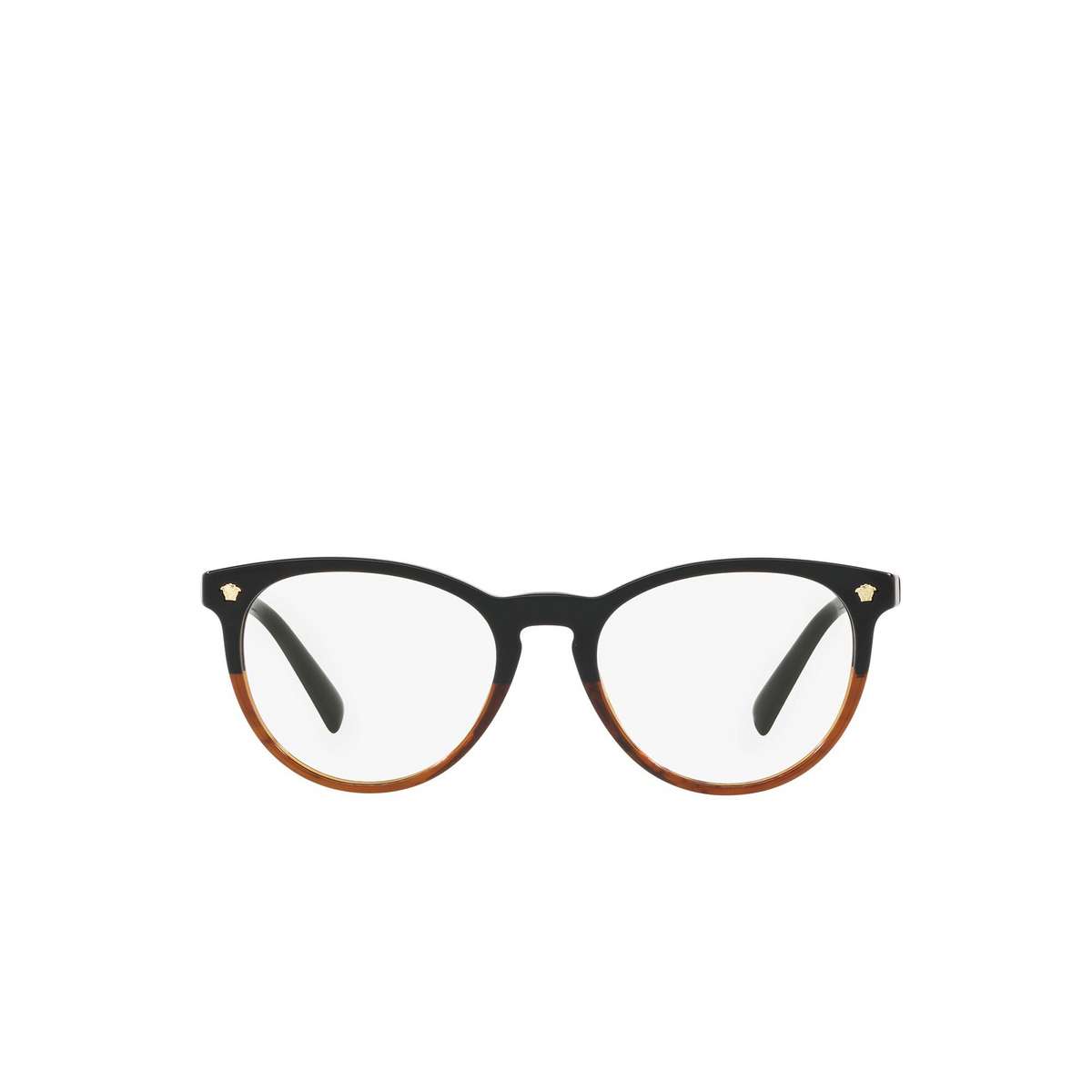 Versace® Round Eyeglasses: VE3257 color Black / Havana 5117 - front view.