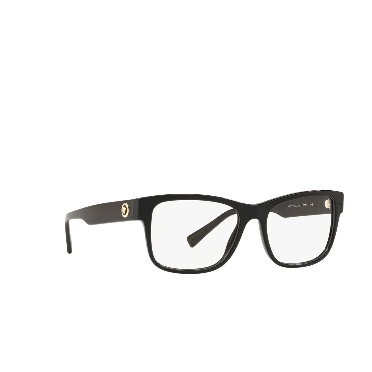 Versace VE3266 Eyeglasses GB1 Black - three-quarters view