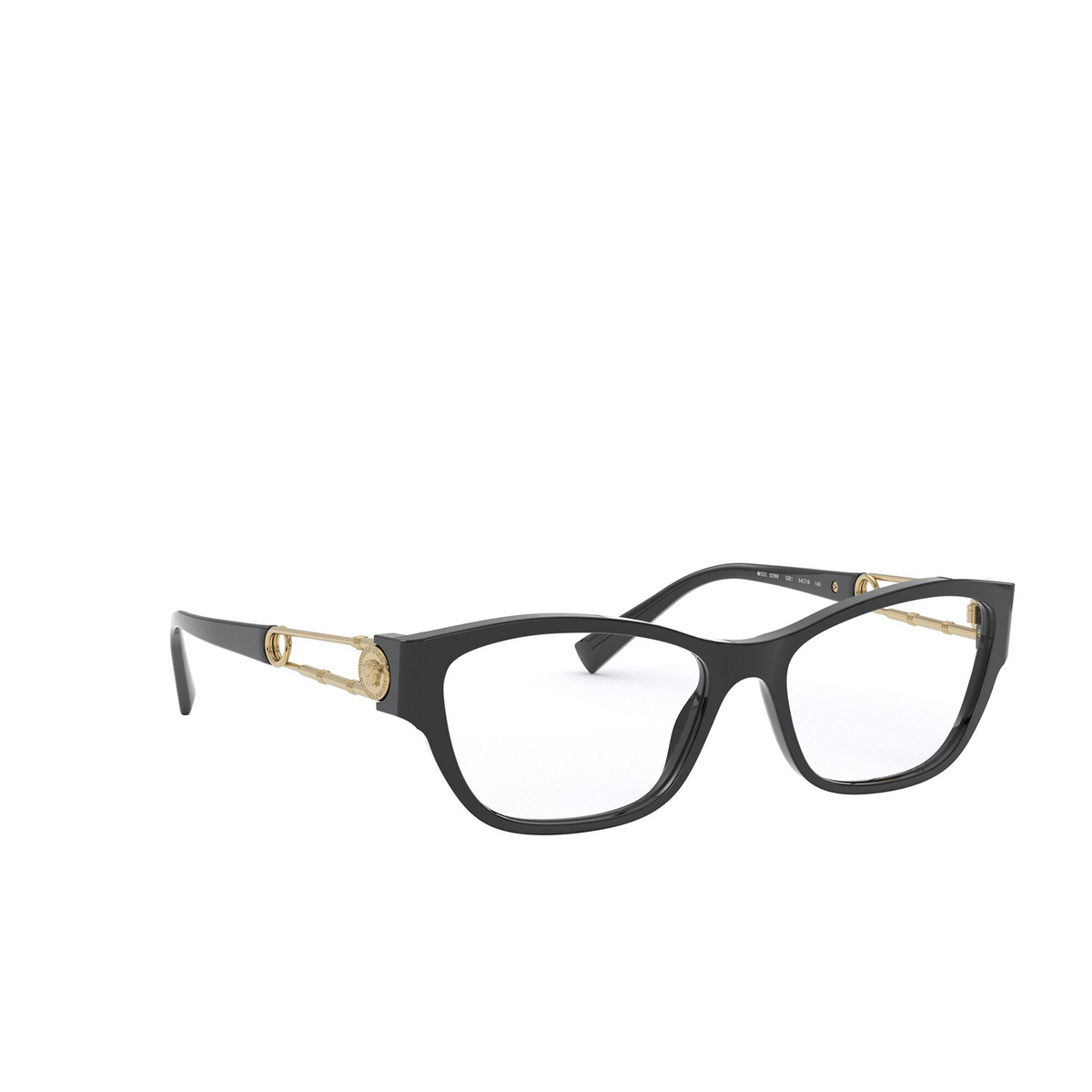 Versace VE3288 Eyeglasses GB1 Black - three-quarters view
