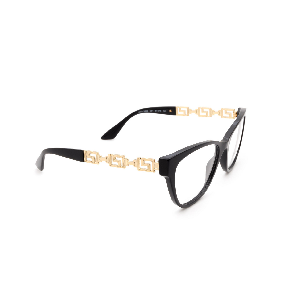Versace VE3292 Eyeglasses GB1 Black - three-quarters view