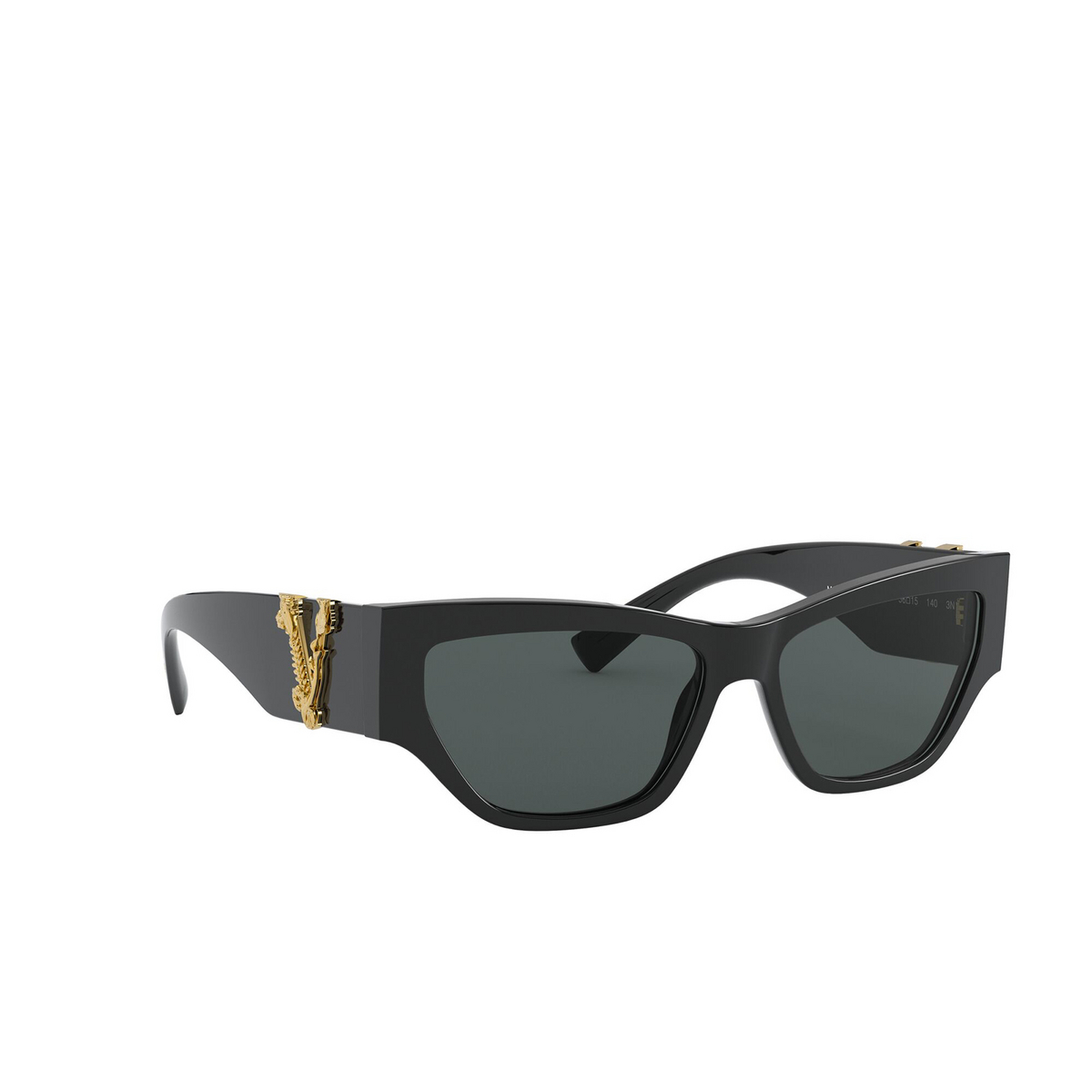 Versace® Cat-eye Sunglasses: VE4383 color Black GB1/87 - three-quarters view.