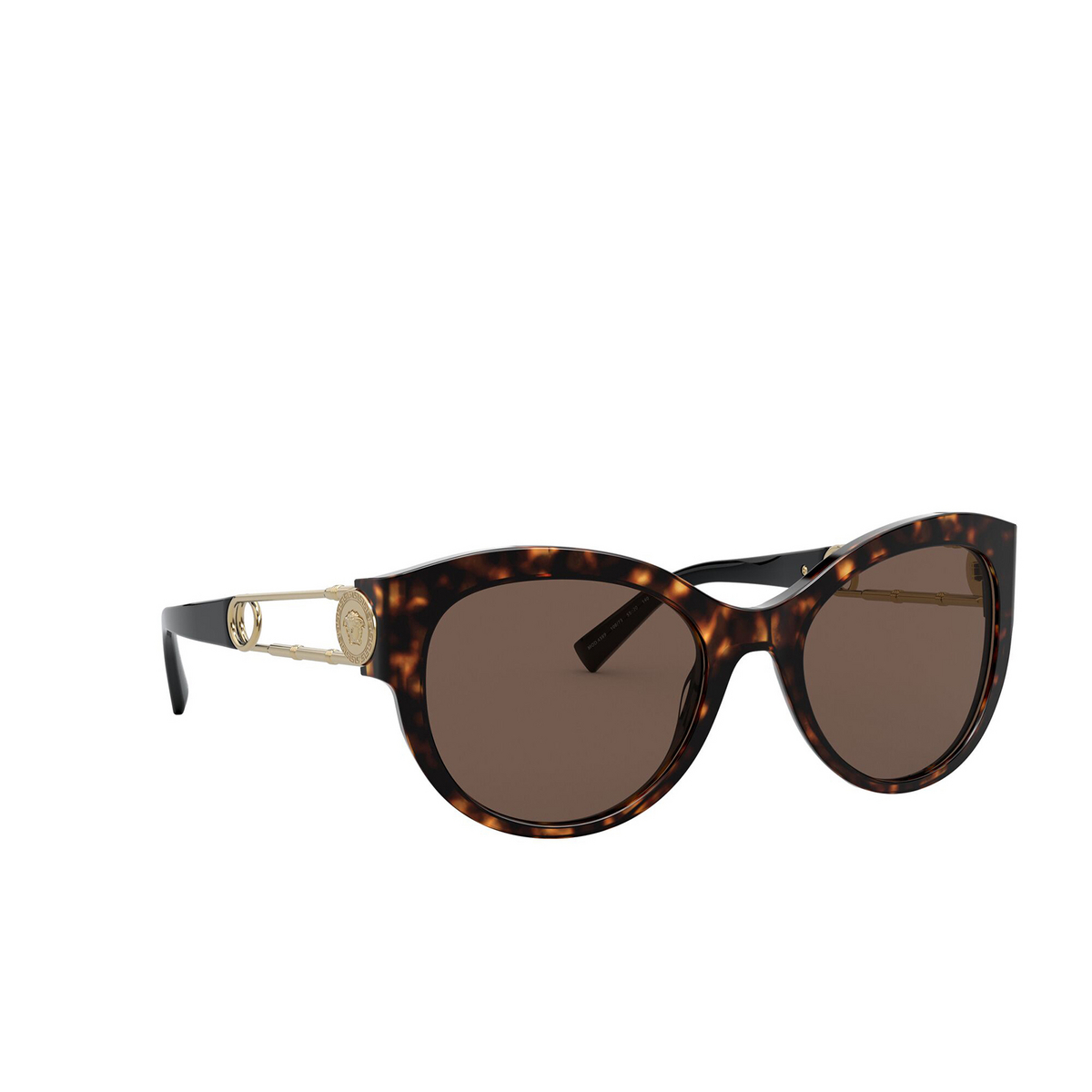 Versace VE4389 Sunglasses 108/73 Havana - three-quarters view