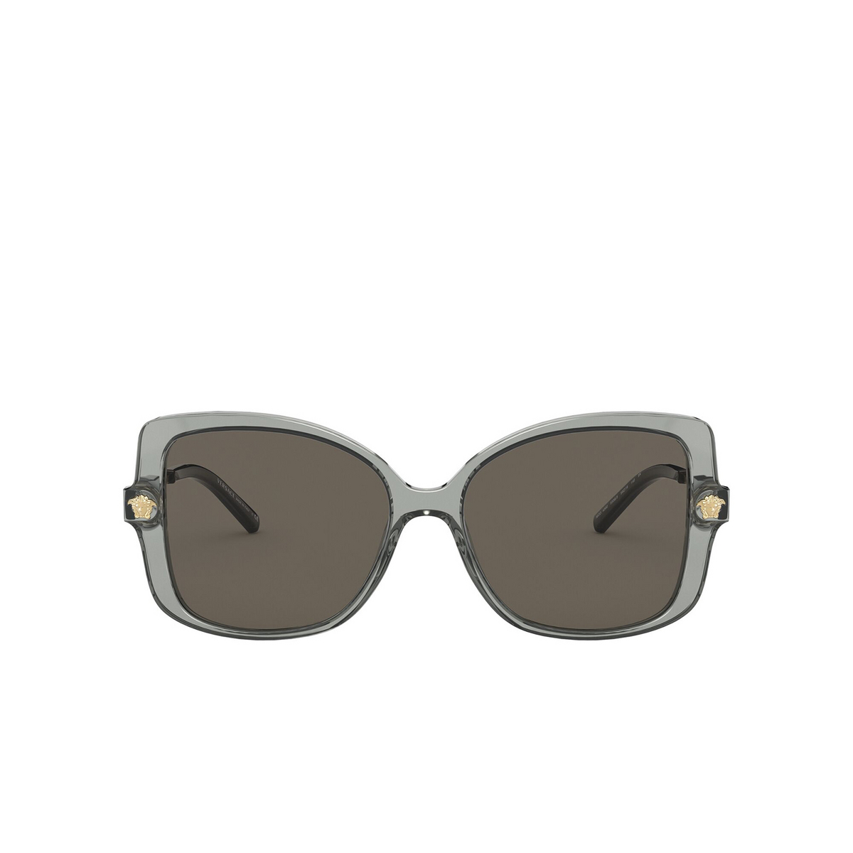 Versace® Square Sunglasses: VE4390 color Transparent Black 5338/3 - front view.