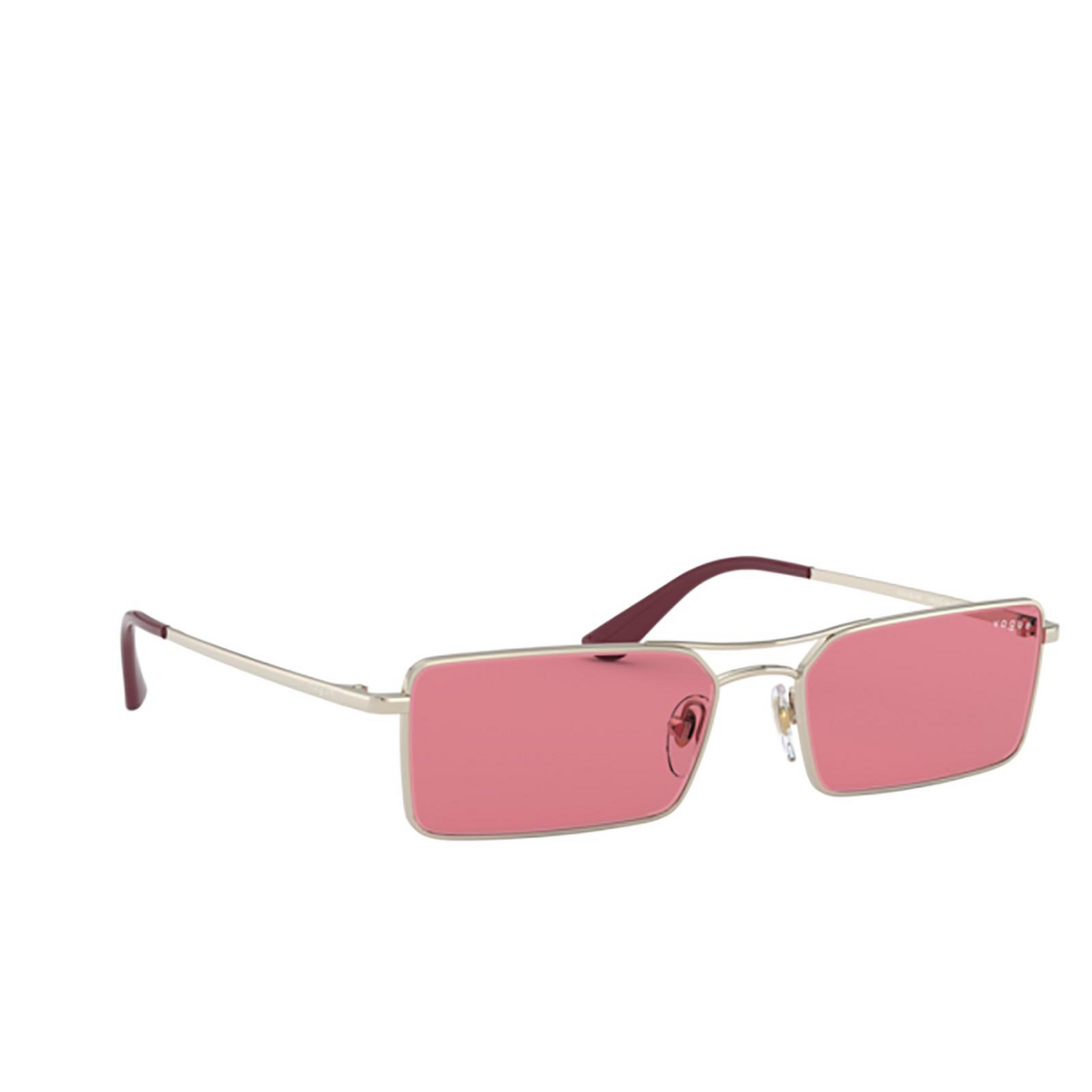 Vogue® Rectangle Sunglasses: VO4106SM color Pale Gold 848/F5 - three-quarters view.