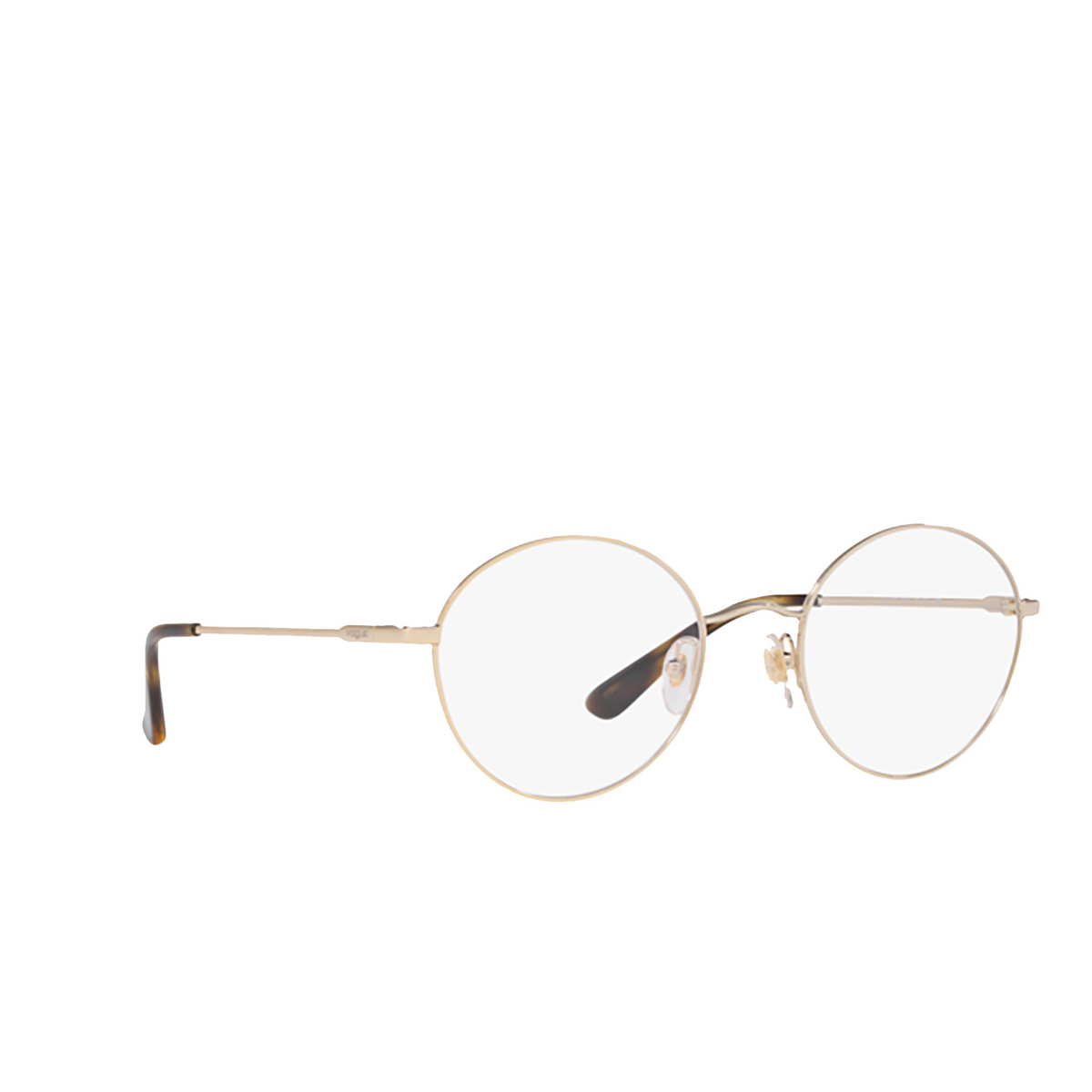 Vogue® Round Eyeglasses: VO4127 color 848 Pale Gold - three-quarters view