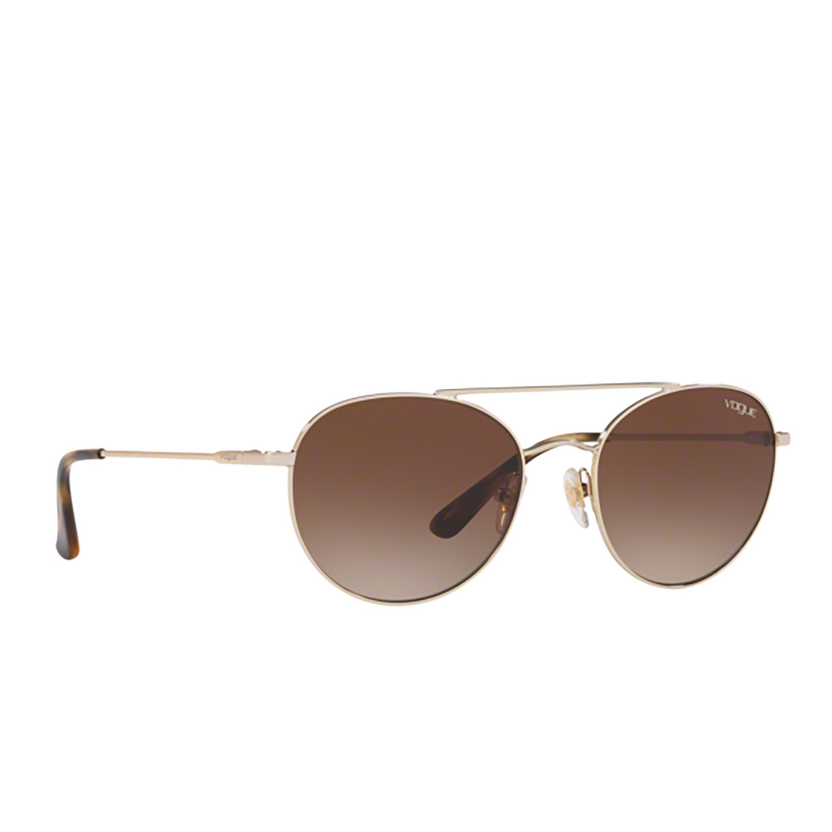 Vogue® Round Sunglasses: VO4129S color Pale Gold 848/13 - three-quarters view.
