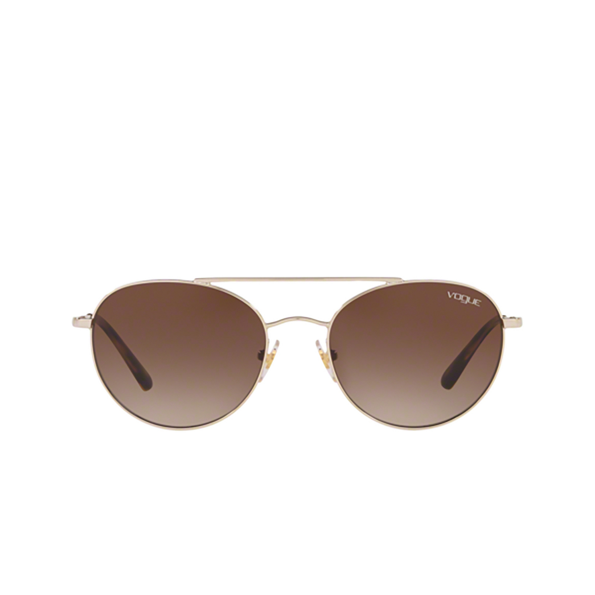 Vogue® Round Sunglasses: VO4129S color Pale Gold 848/13 - front view.