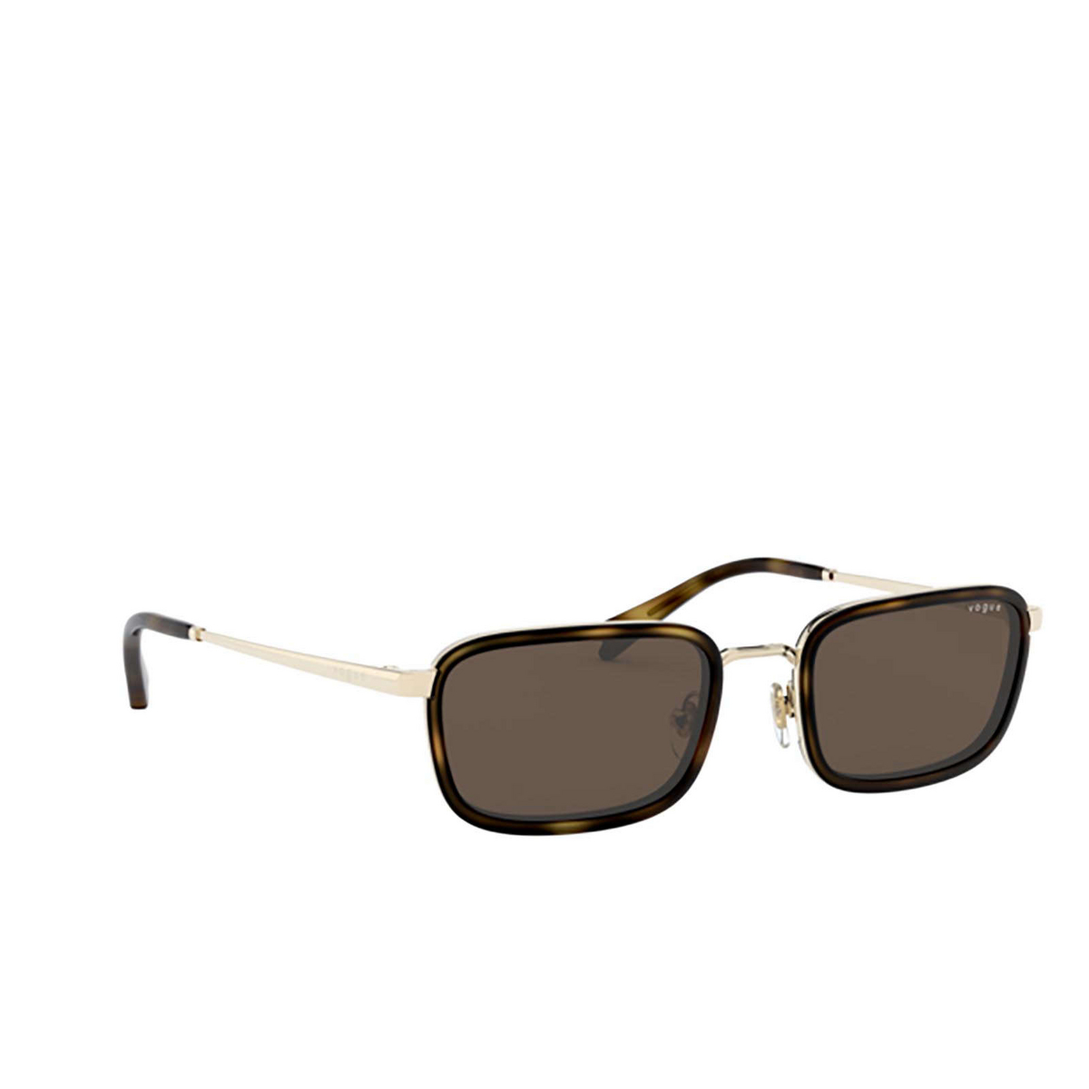 Vogue® Rectangle Sunglasses: VO4166S color Pale Gold 848/73 - three-quarters view.