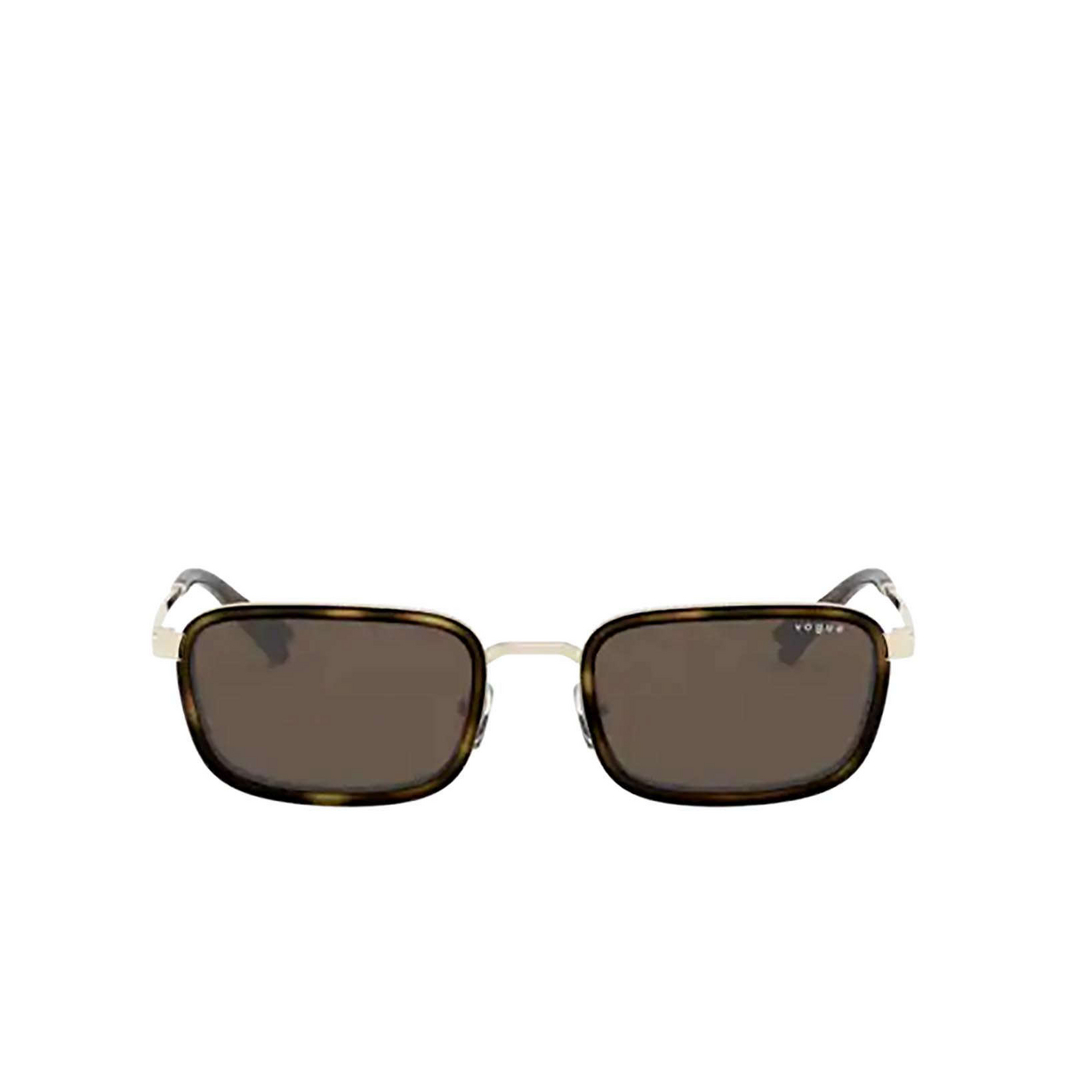 Vogue® Rectangle Sunglasses: VO4166S color Pale Gold 848/73 - front view.