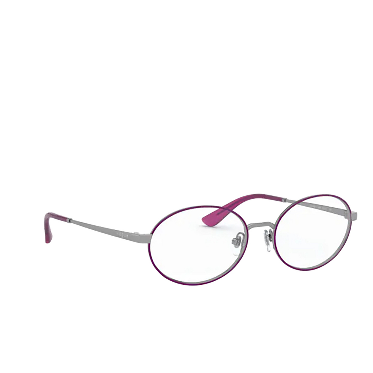 Vogue® Oval Eyeglasses: VO4190 color Gunmetal / Violet 548 - three-quarters view.
